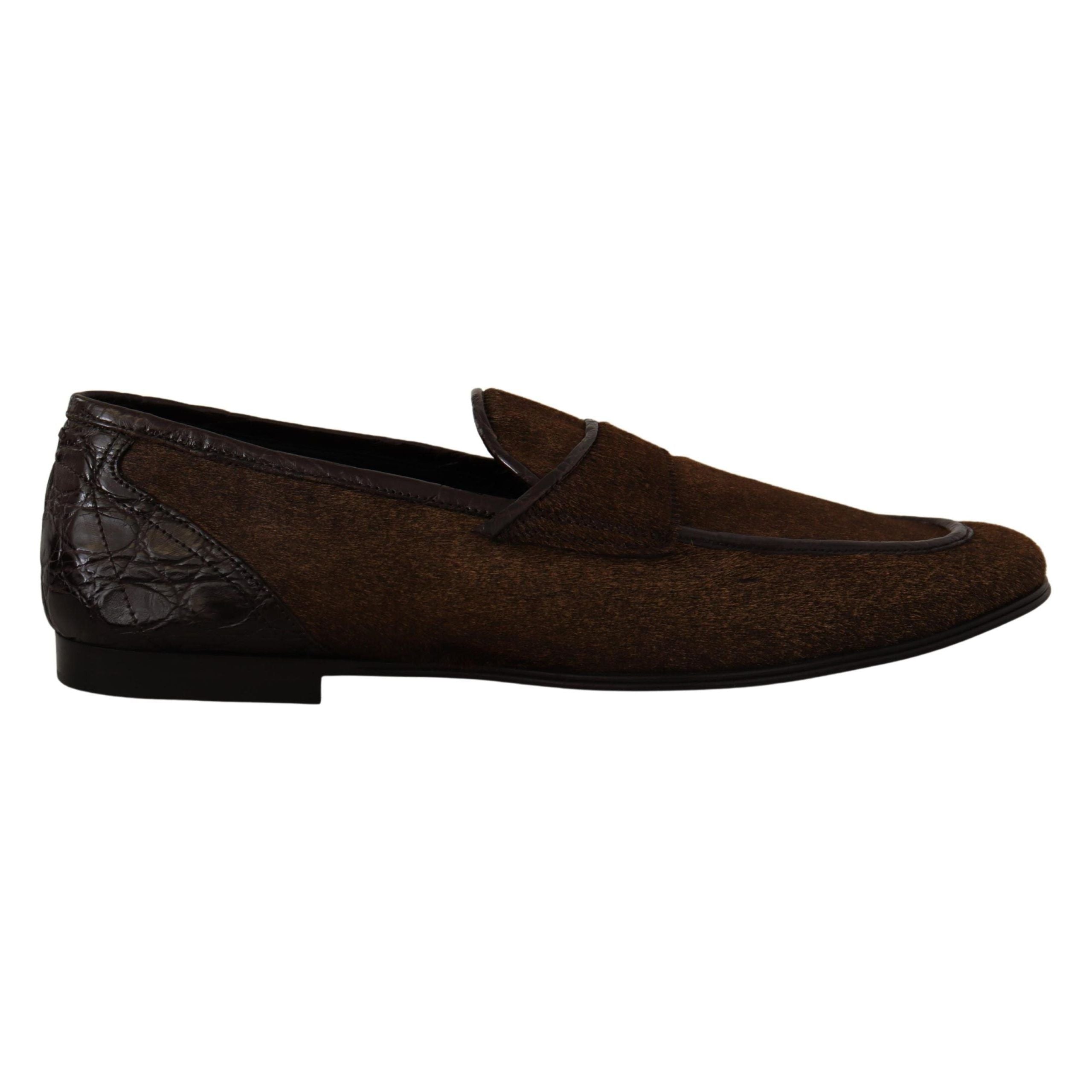 Dolce & Gabbana Brown Caiman Leather Loafers