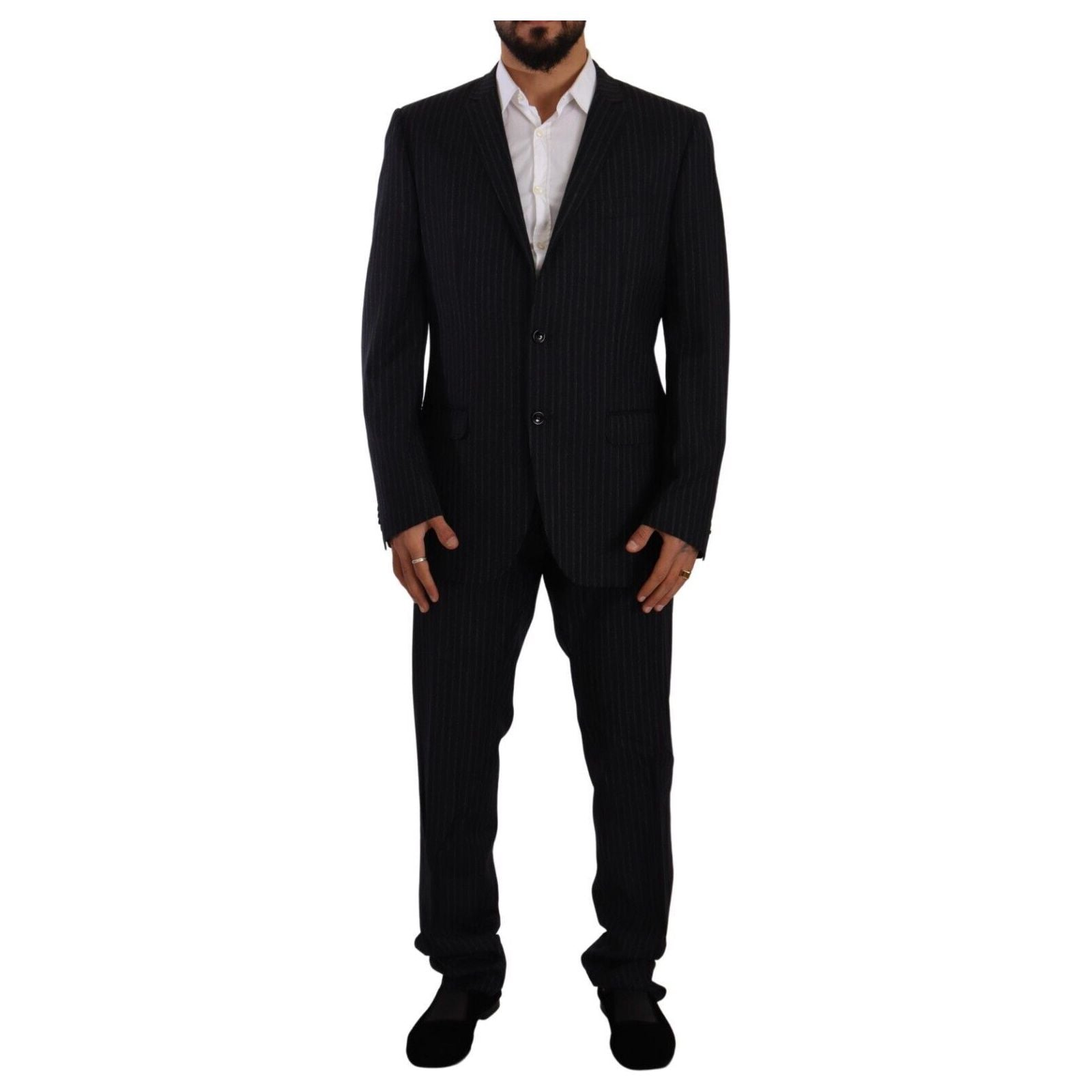 Domenico Tagliente Sleek Grey Wool 2-Piece Suit