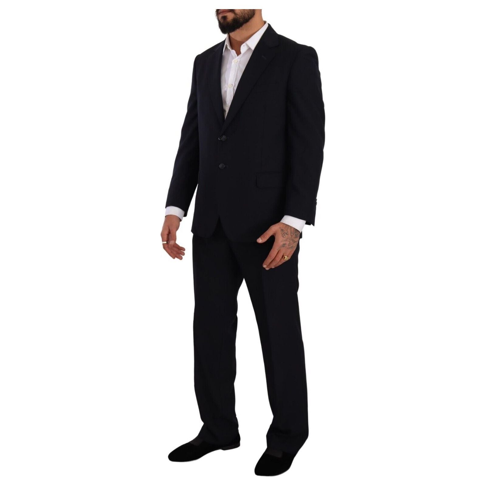 Domenico Tagliente Blue Wool Two-Piece Suit with Blazer