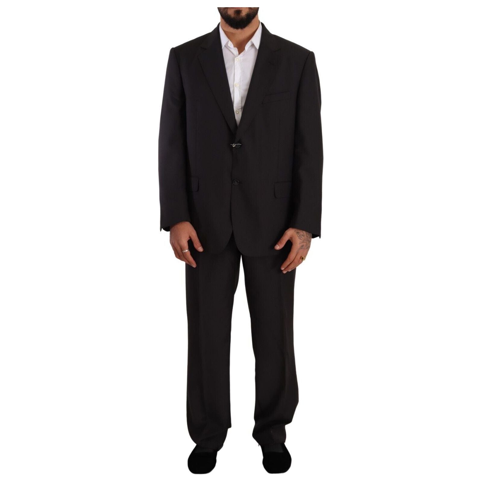 Domenico Tagliente Gray Wool Two-Piece Regular Fit Suit