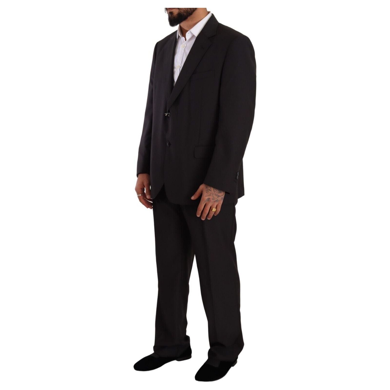 Domenico Tagliente Gray Wool Two-Piece Regular Fit Suit