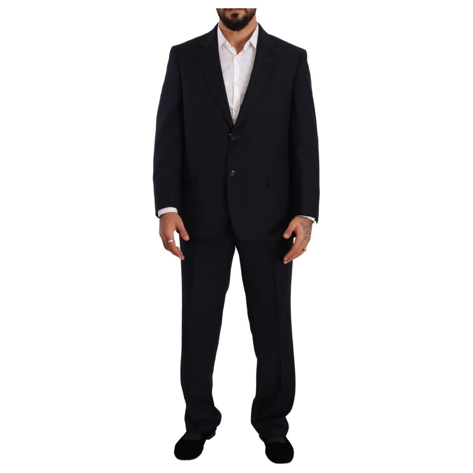 Domenico Tagliente Blue Wool Two-Piece Deconstructed Suit