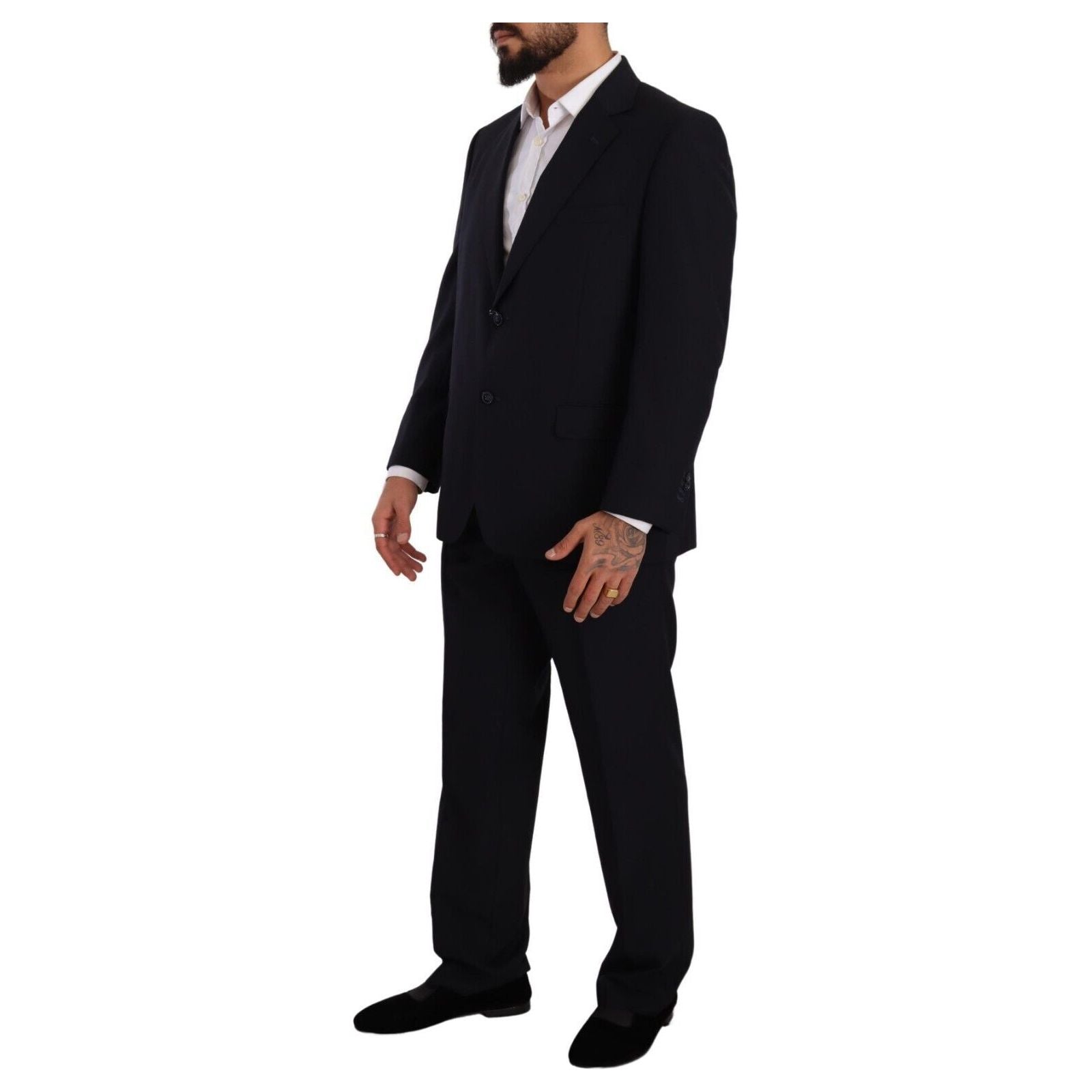 Domenico Tagliente Blue Wool Two-Piece Deconstructed Suit