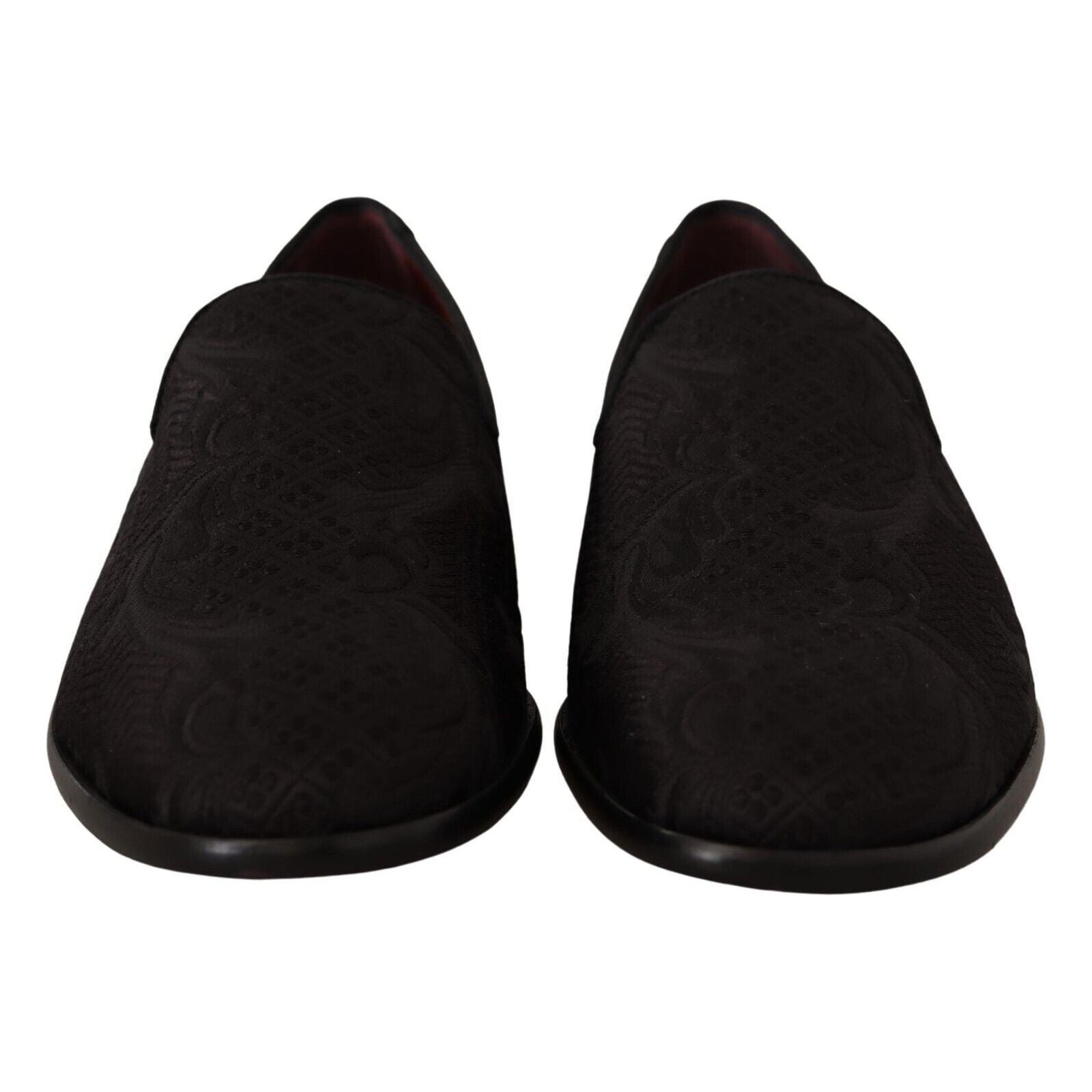 Dolce & Gabbana Black Floral Brocade Slippers for Elegance