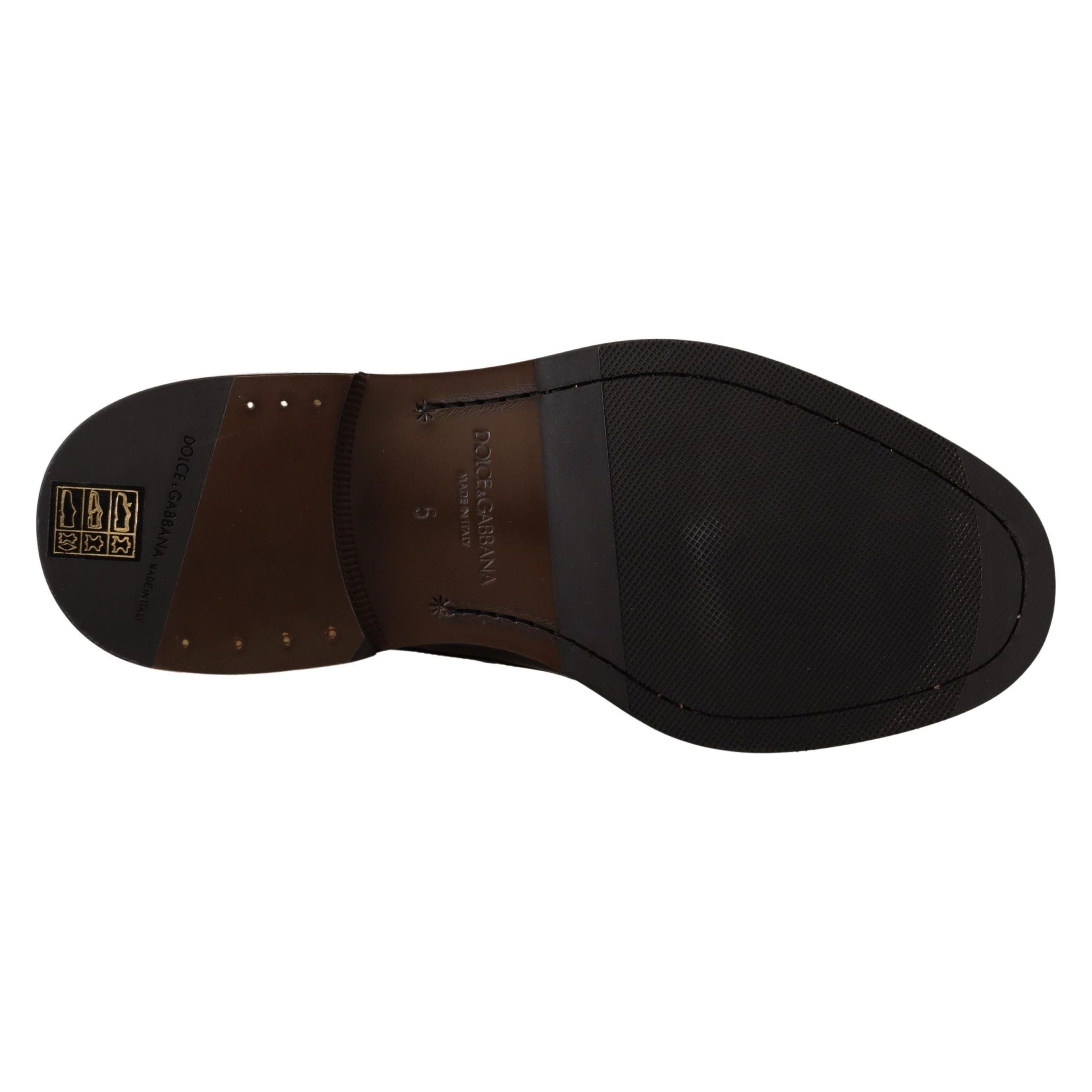 Dolce & Gabbana Black Calfskin Derby Dress Shoes