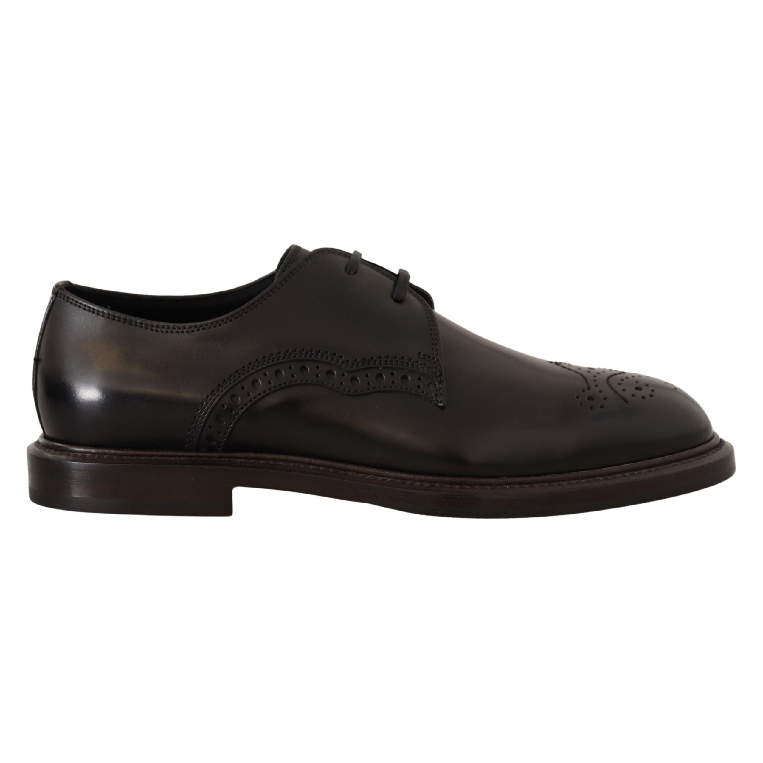 Dolce & Gabbana Black Calfskin Derby Dress Shoes