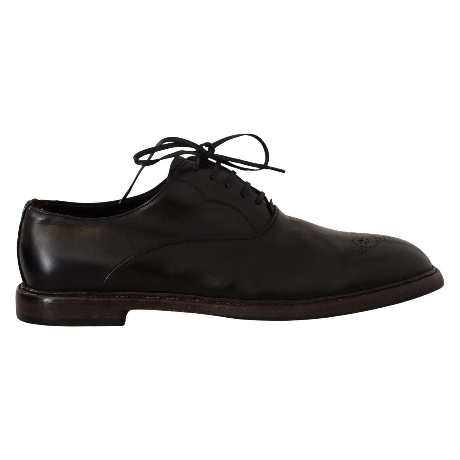 Dolce & Gabbana Black Leather Derby Formal Shoes