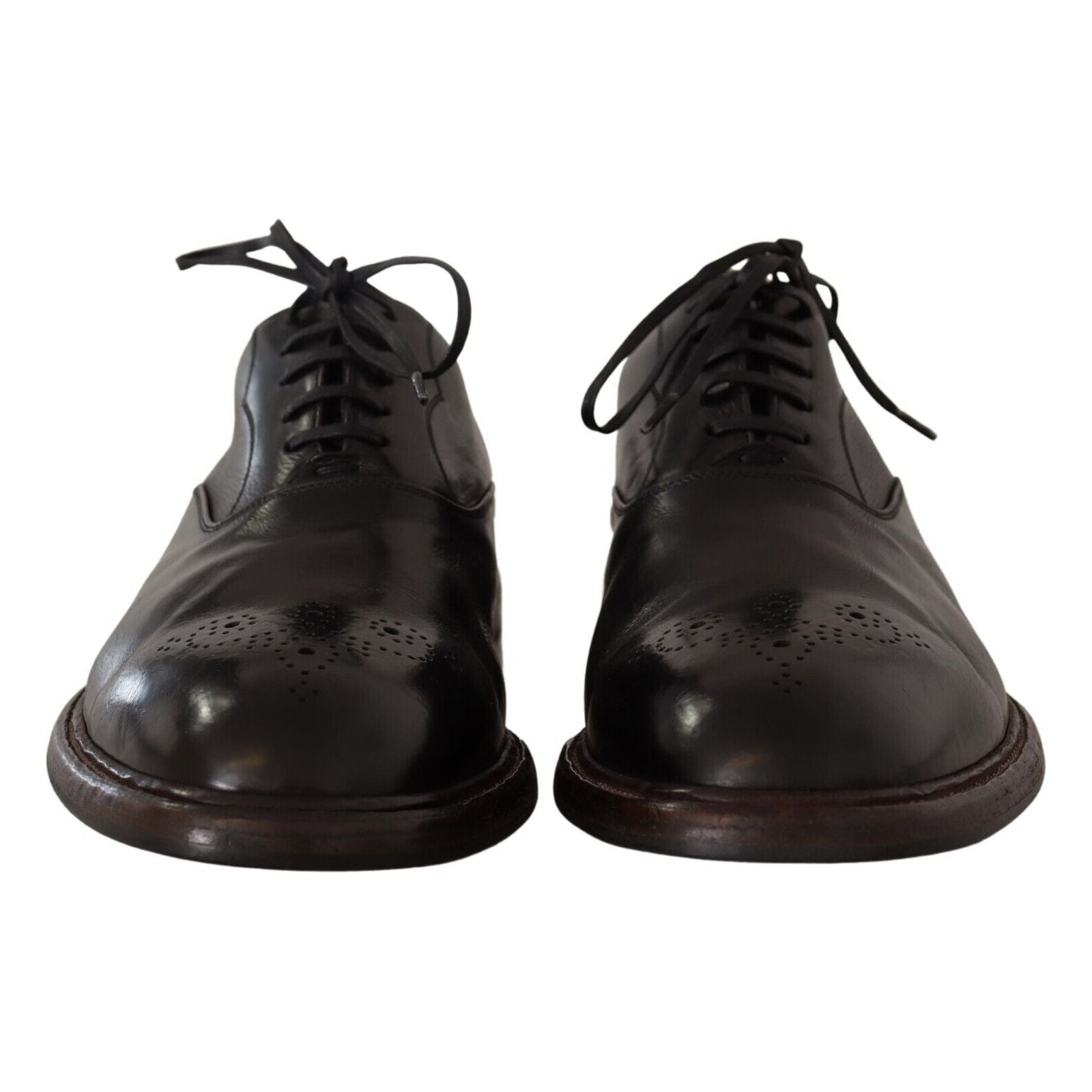 Dolce & Gabbana Black Leather Derby Formal Shoes