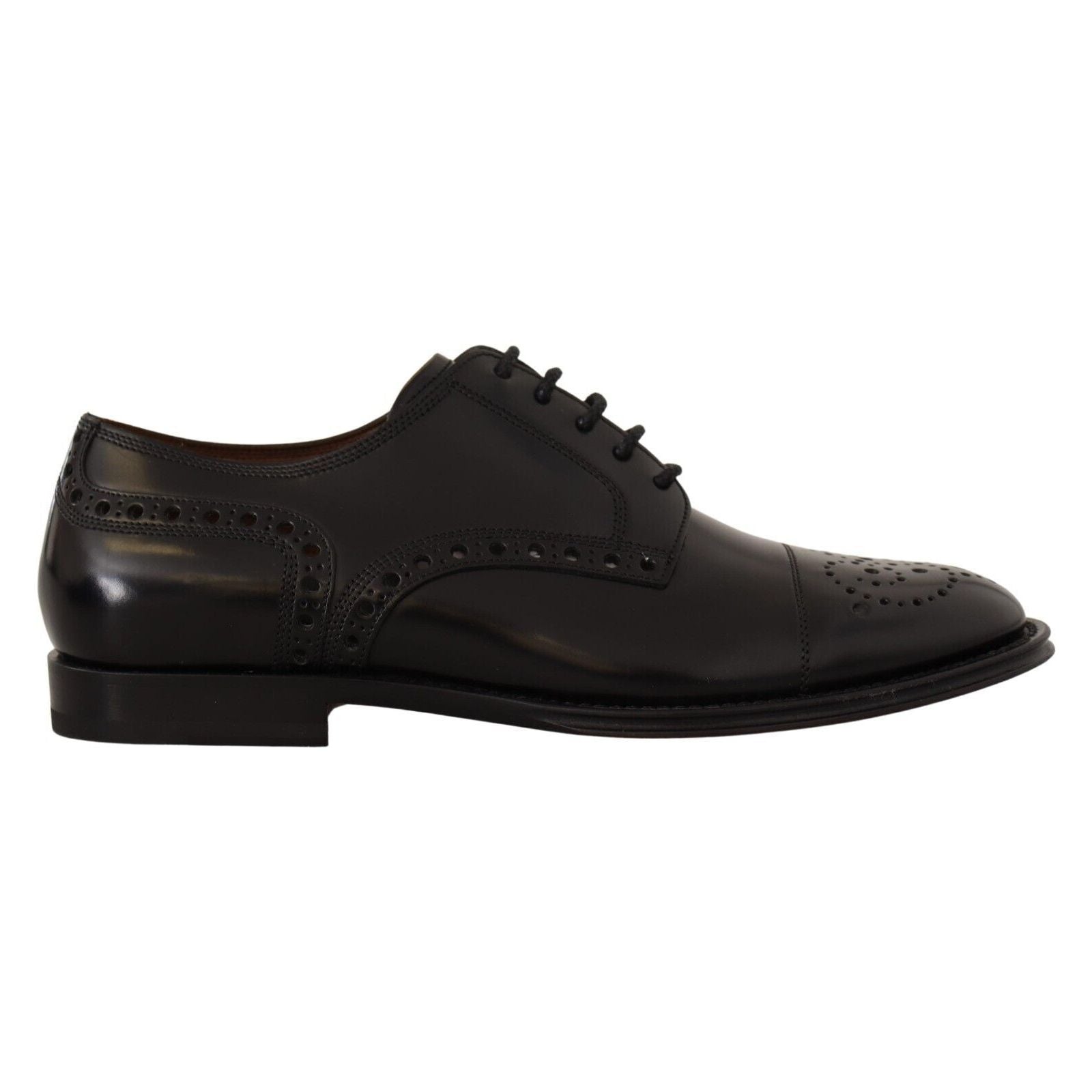 Dolce & Gabbana Black Leather Wingtip Oxford Shoes Class