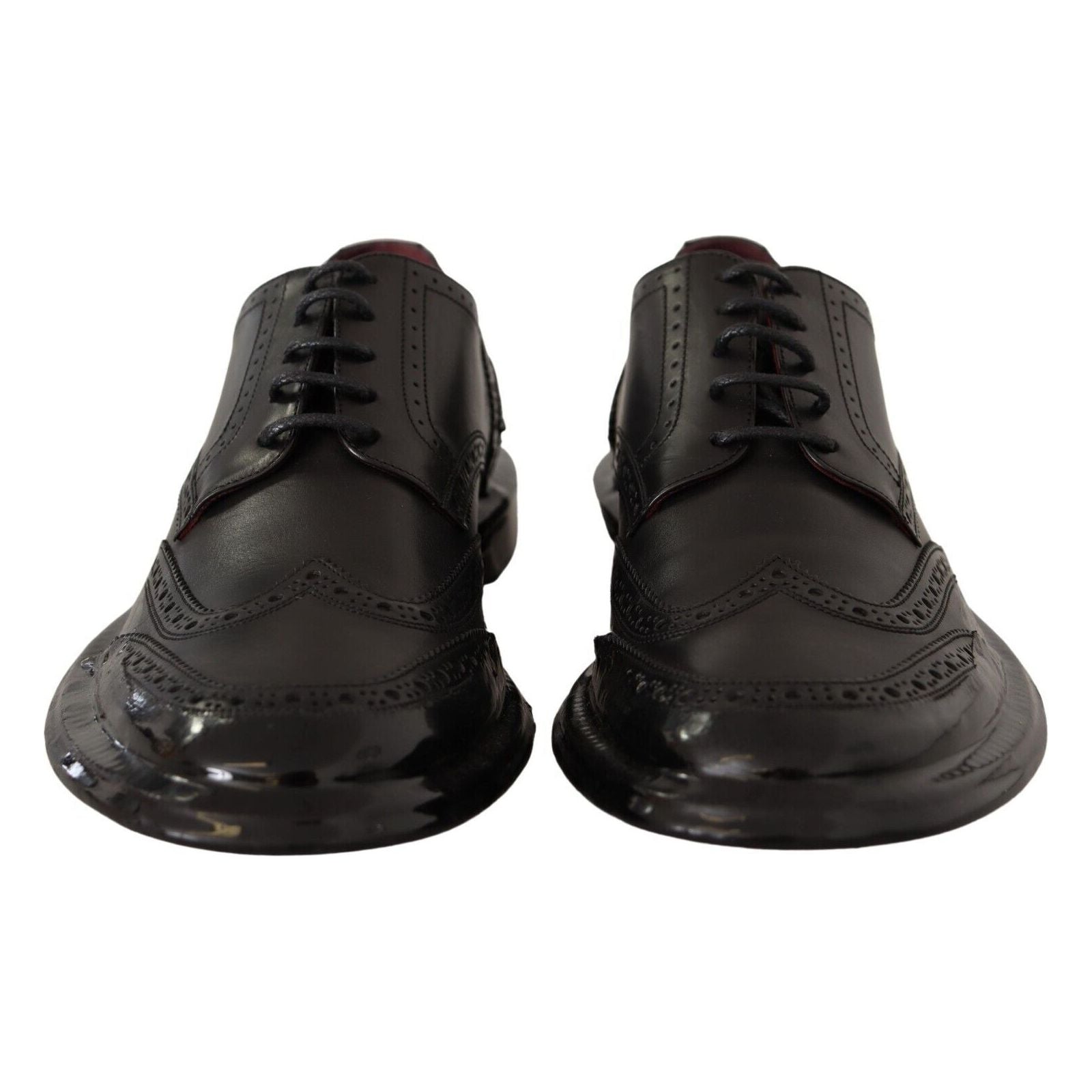 Dolce & Gabbana Black Calfskin Derby Oxford Wingtips