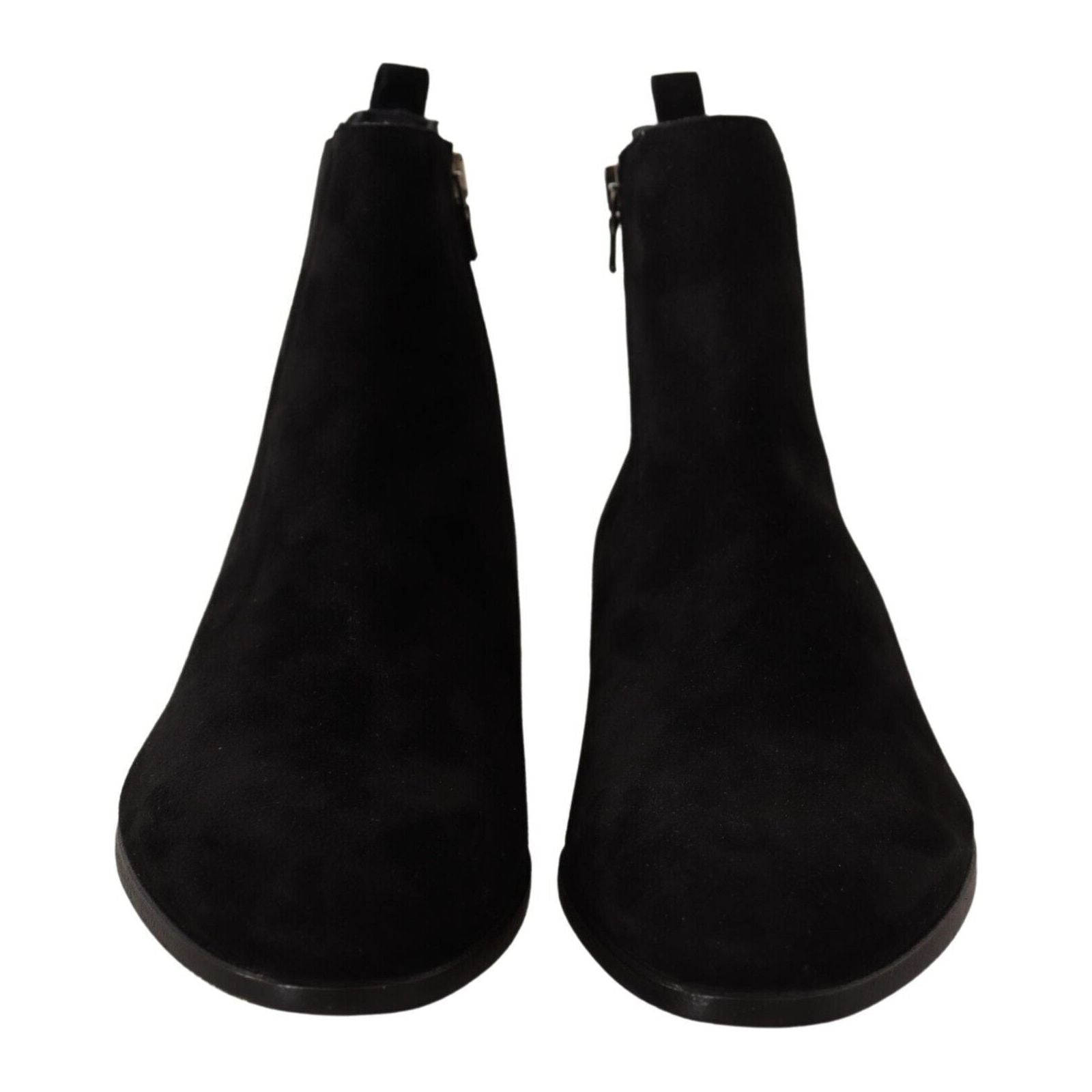 Dolce & Gabbana Black Elegant Suede Leather Chelsea Boots