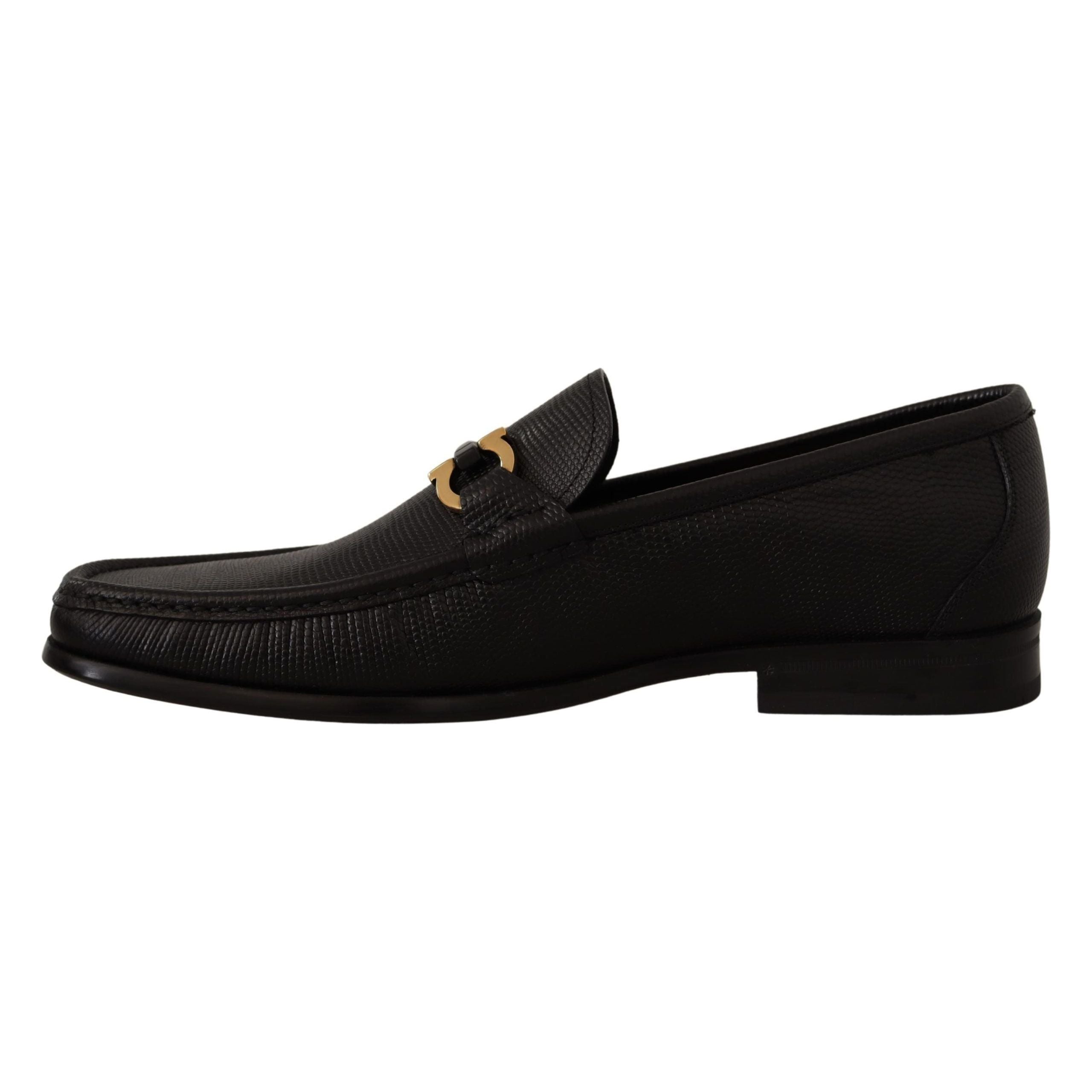 Salvatore Ferragamo Black Calf Leather Loafers