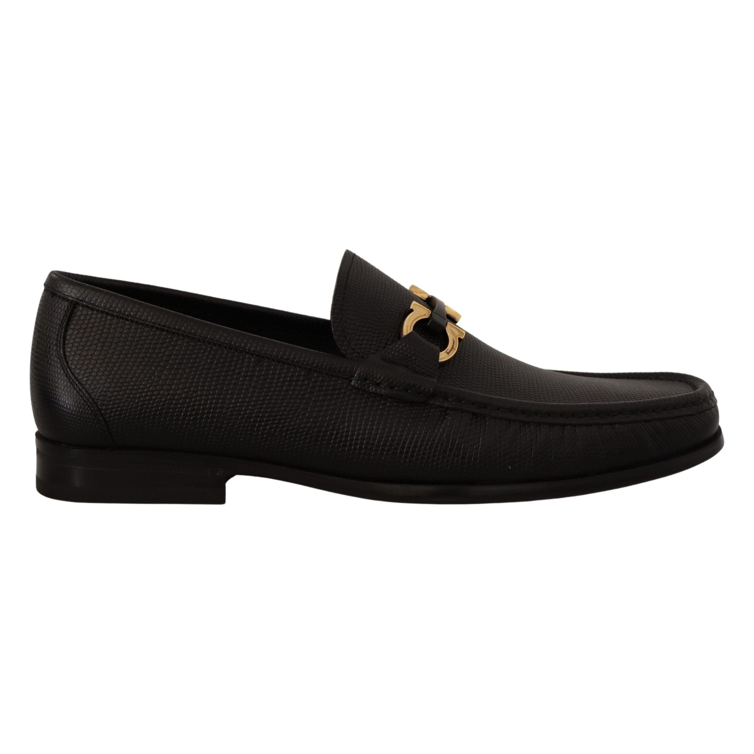 Salvatore Ferragamo Black Calf Leather Loafers