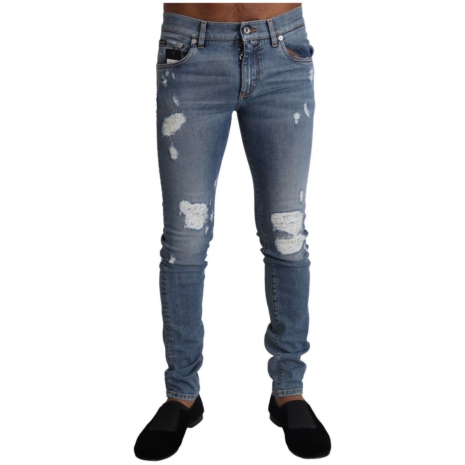 Dolce & Gabbana Light Blue Cotton Denim Pants