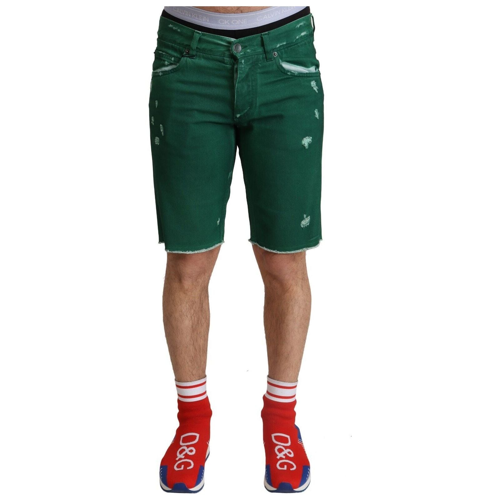 Dolce & Gabbana Chic Green Denim Bermuda Shorts