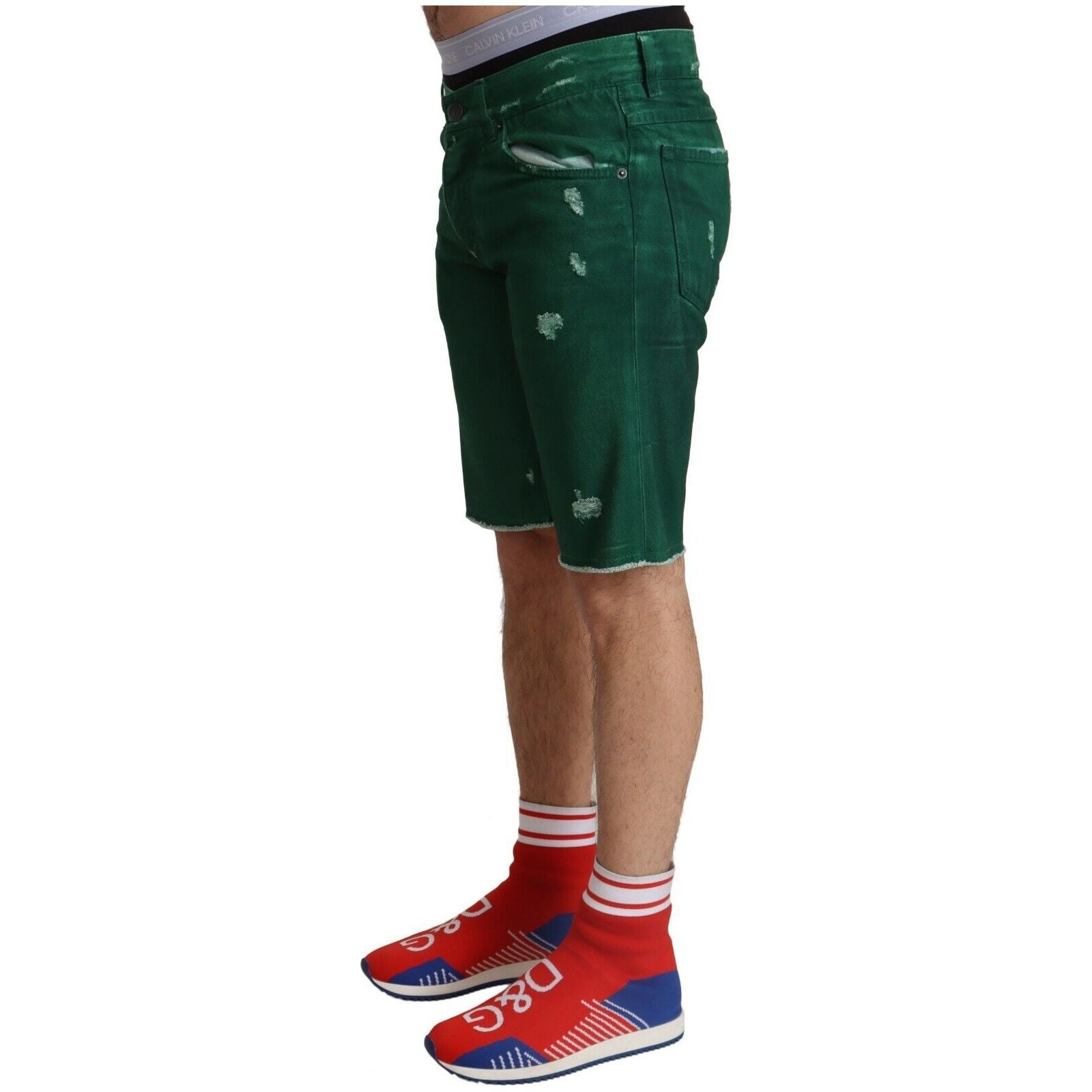 Dolce & Gabbana Chic Green Denim Bermuda Shorts