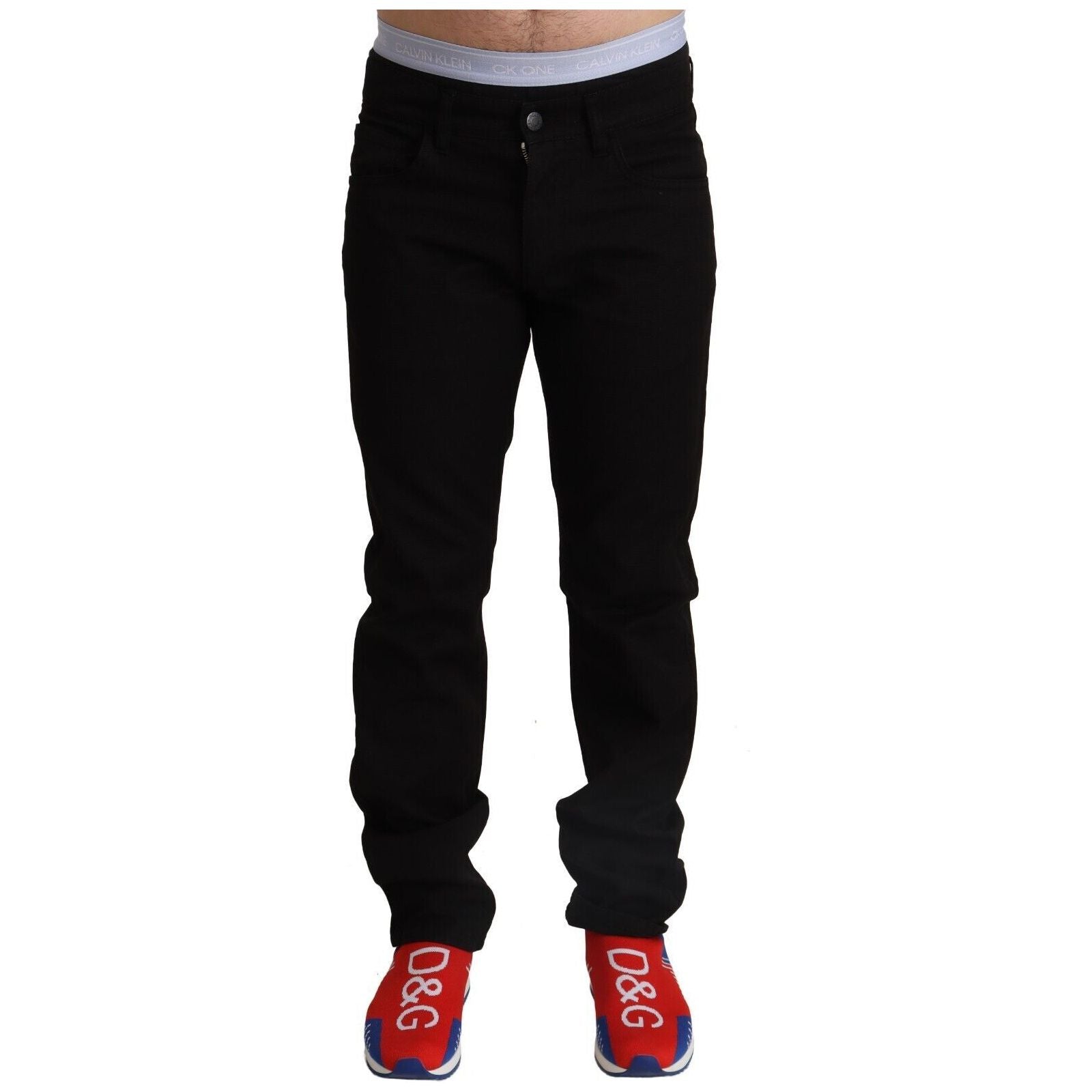 Dolce & Gabbana Black Cotton Pants Elegant Skinny Fit Collection