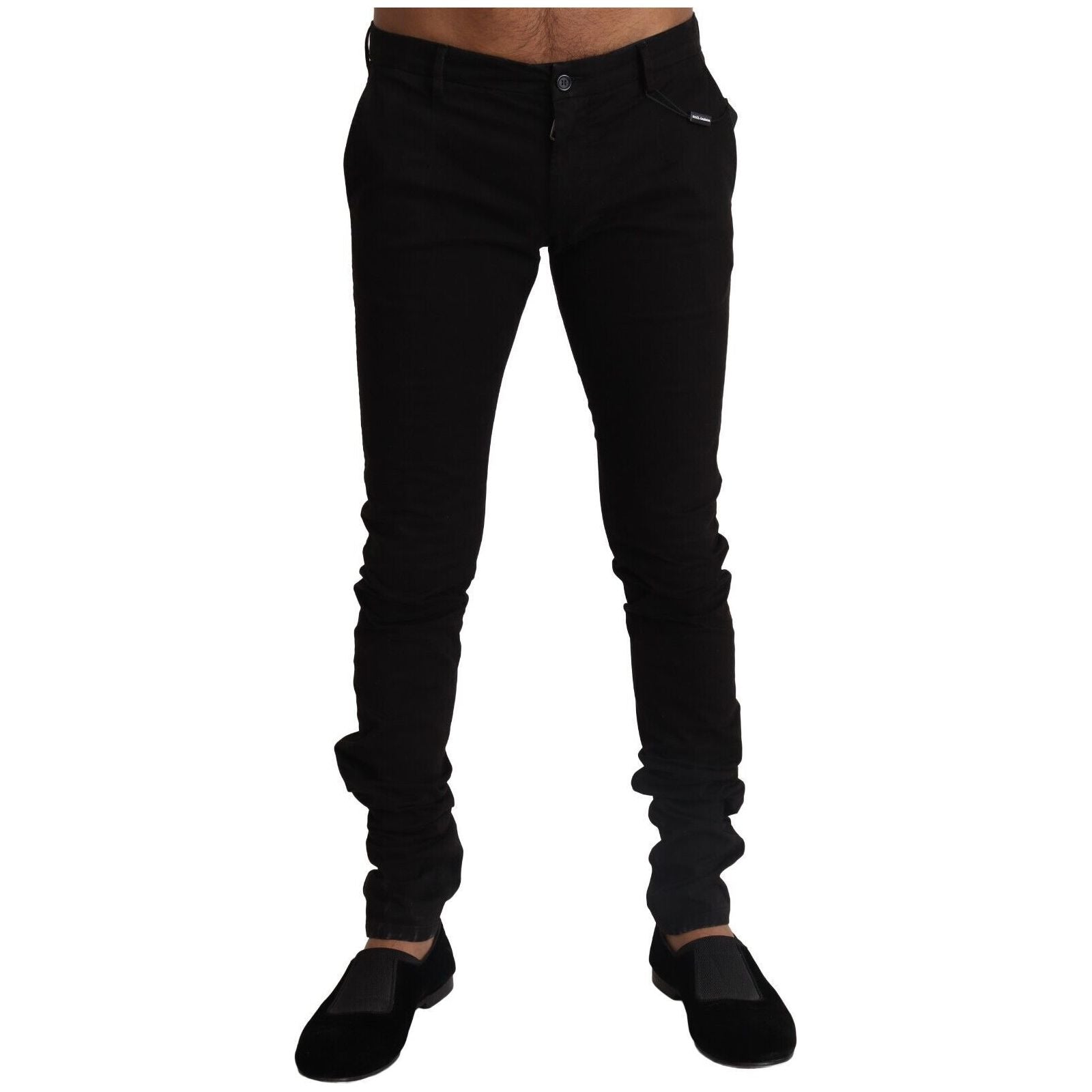 Dolce & Gabbana Black Cotton Blend Slim Fit Pants Experience