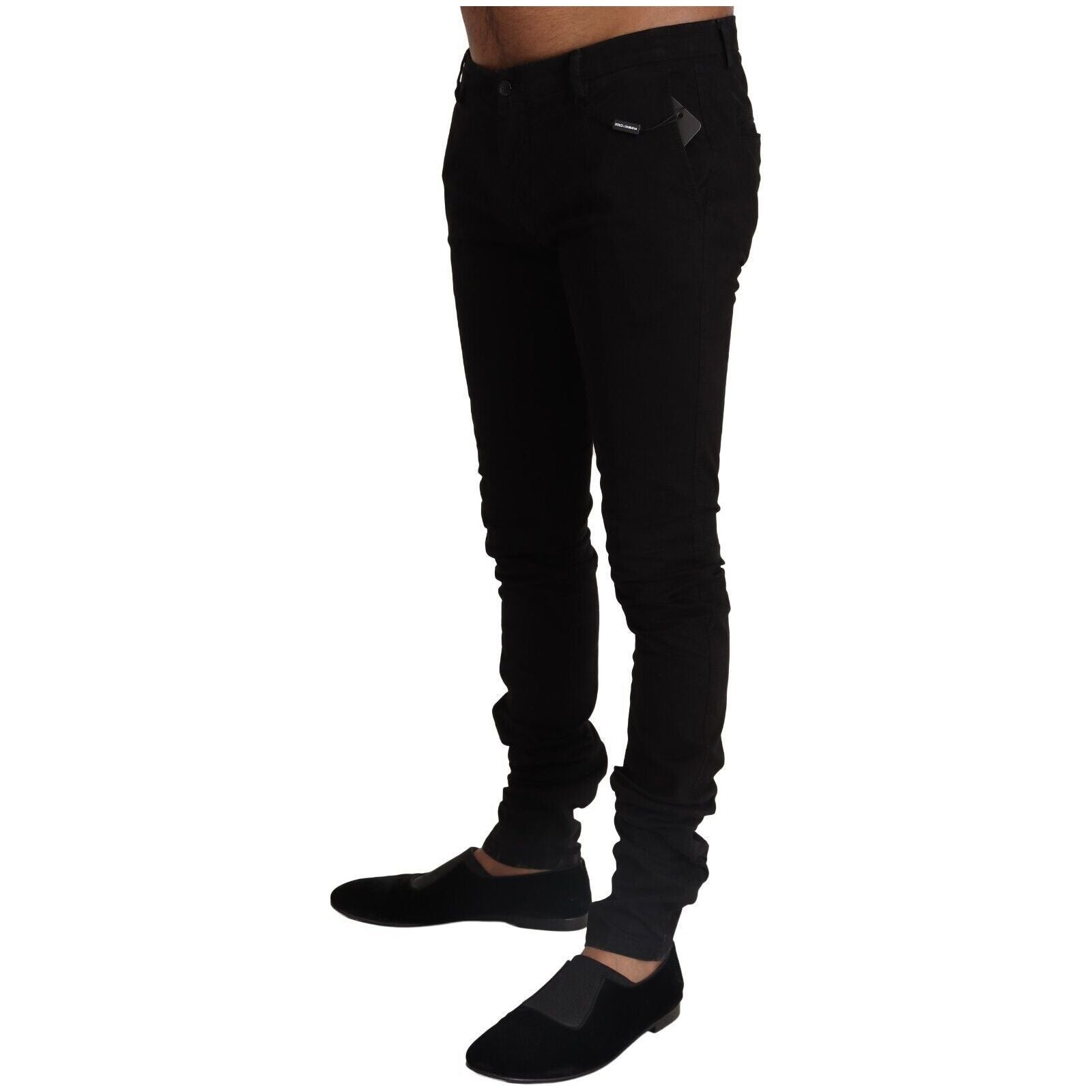 Dolce & Gabbana Black Cotton Blend Slim Fit Pants Experience