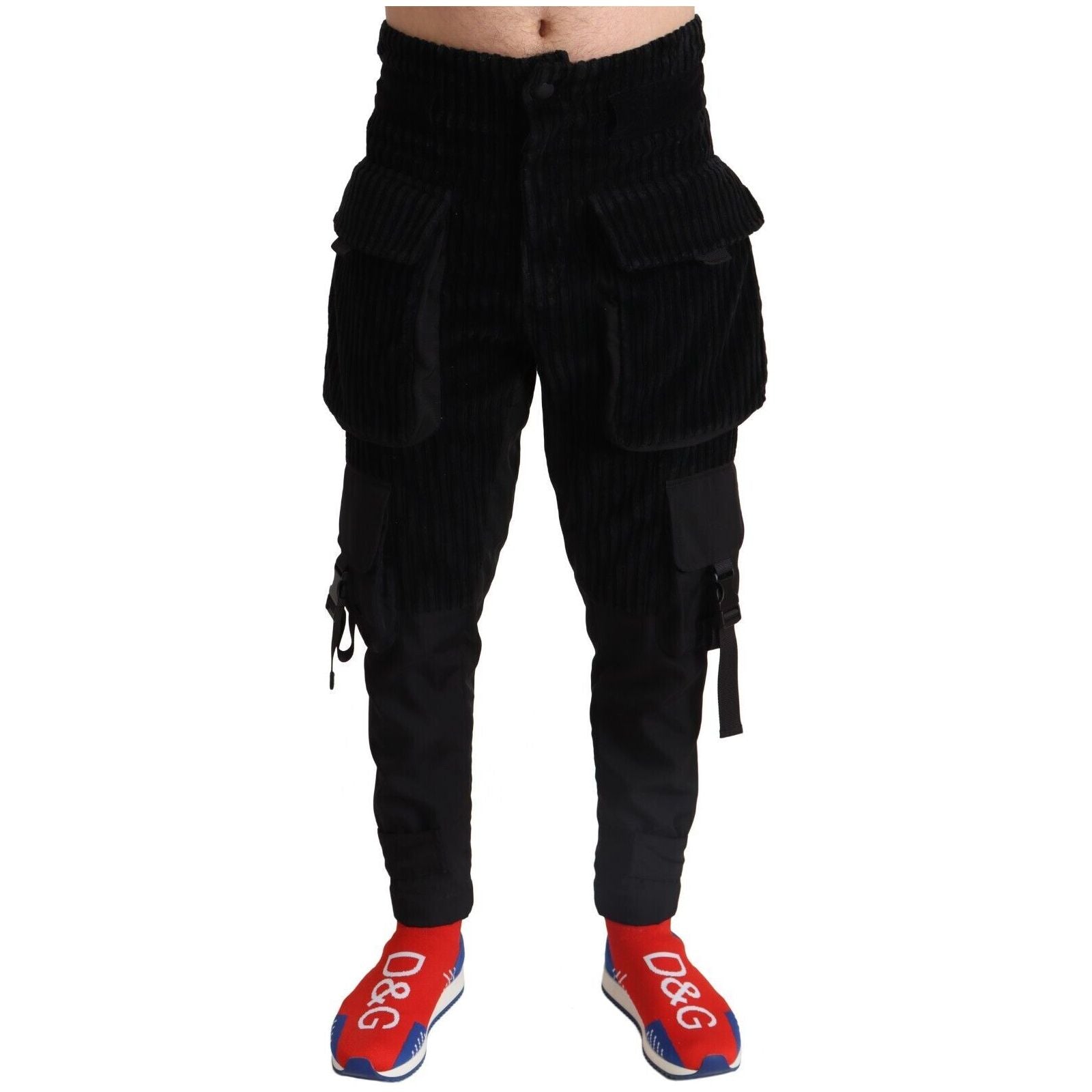 Dolce & Gabbana Black Cargo Corduroy Pants