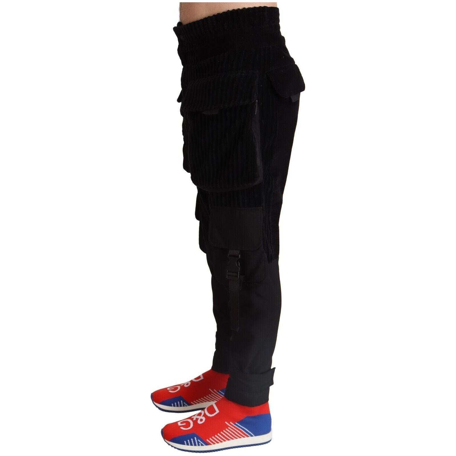 Dolce & Gabbana Black Cargo Corduroy Pants