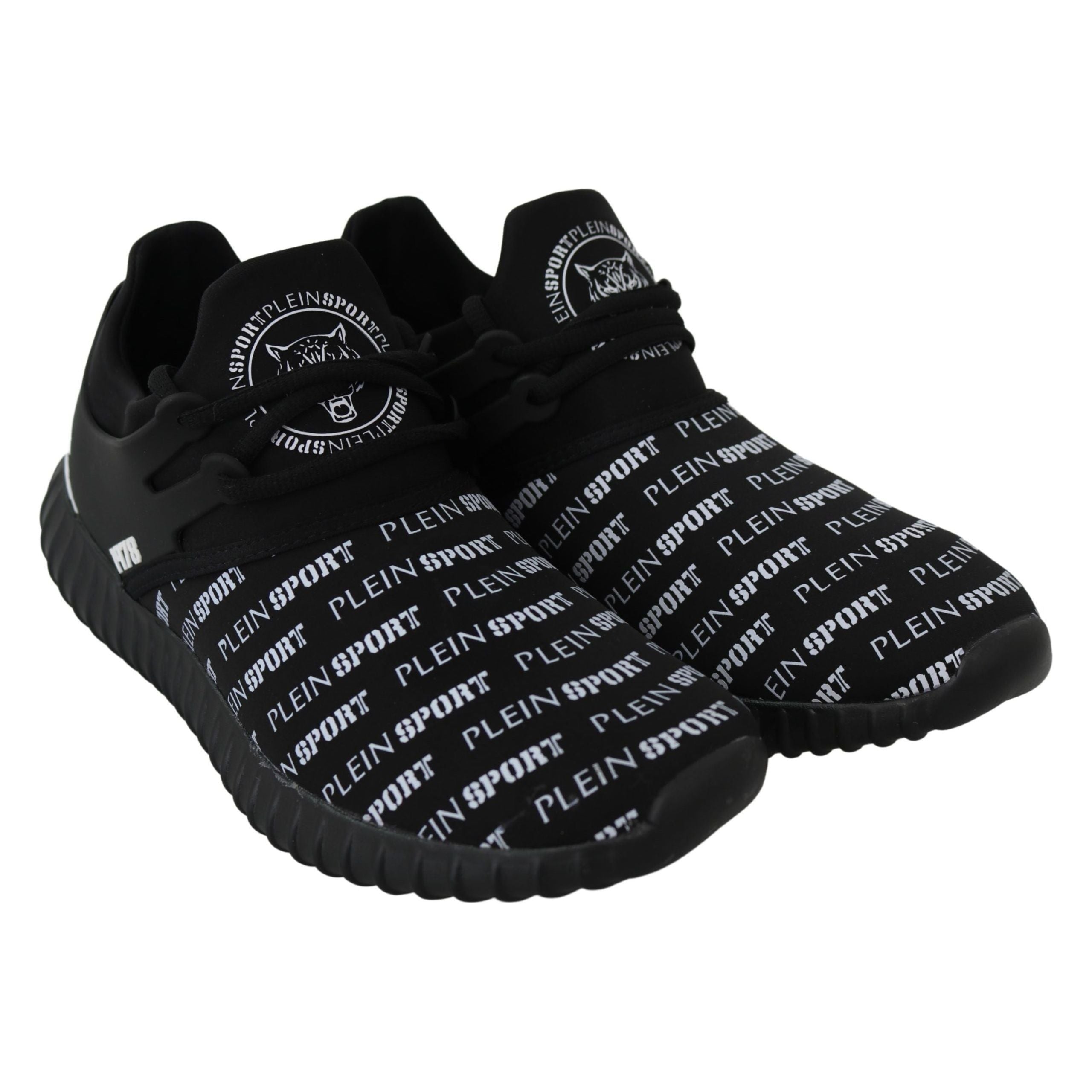 Plein Sport Chic Black Leather Runner Henry Sport Sneakers Luxury