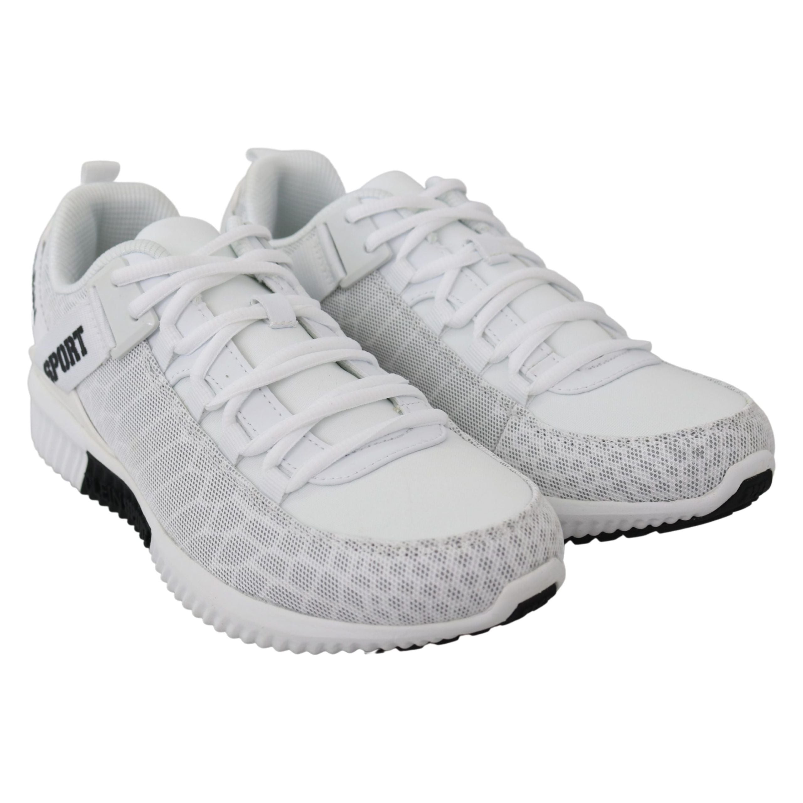 Plein Sport White Leather Sneakers for Elevated Style