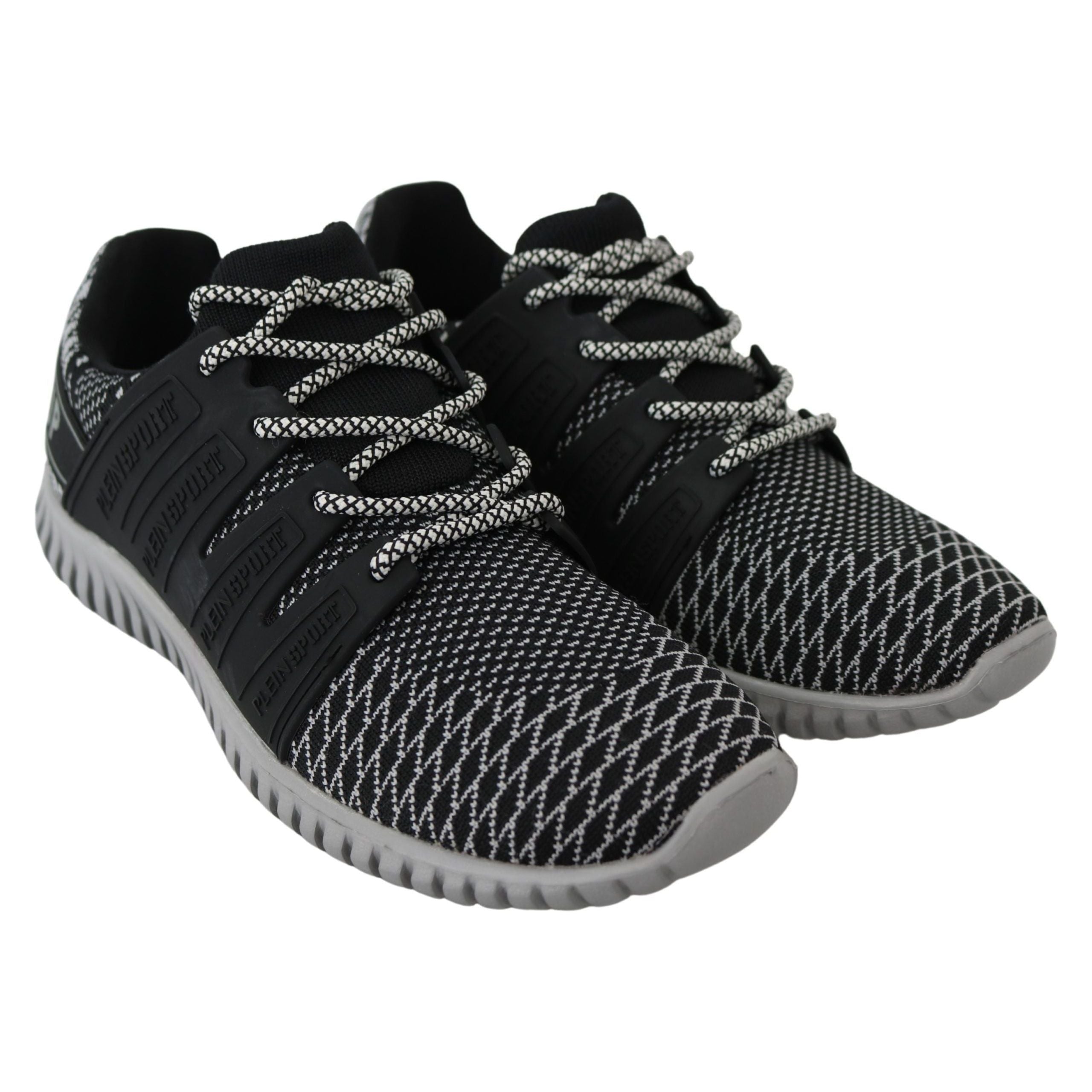 Plein Sport Jet Black Leather Exclusive Runner Mason Sneakers