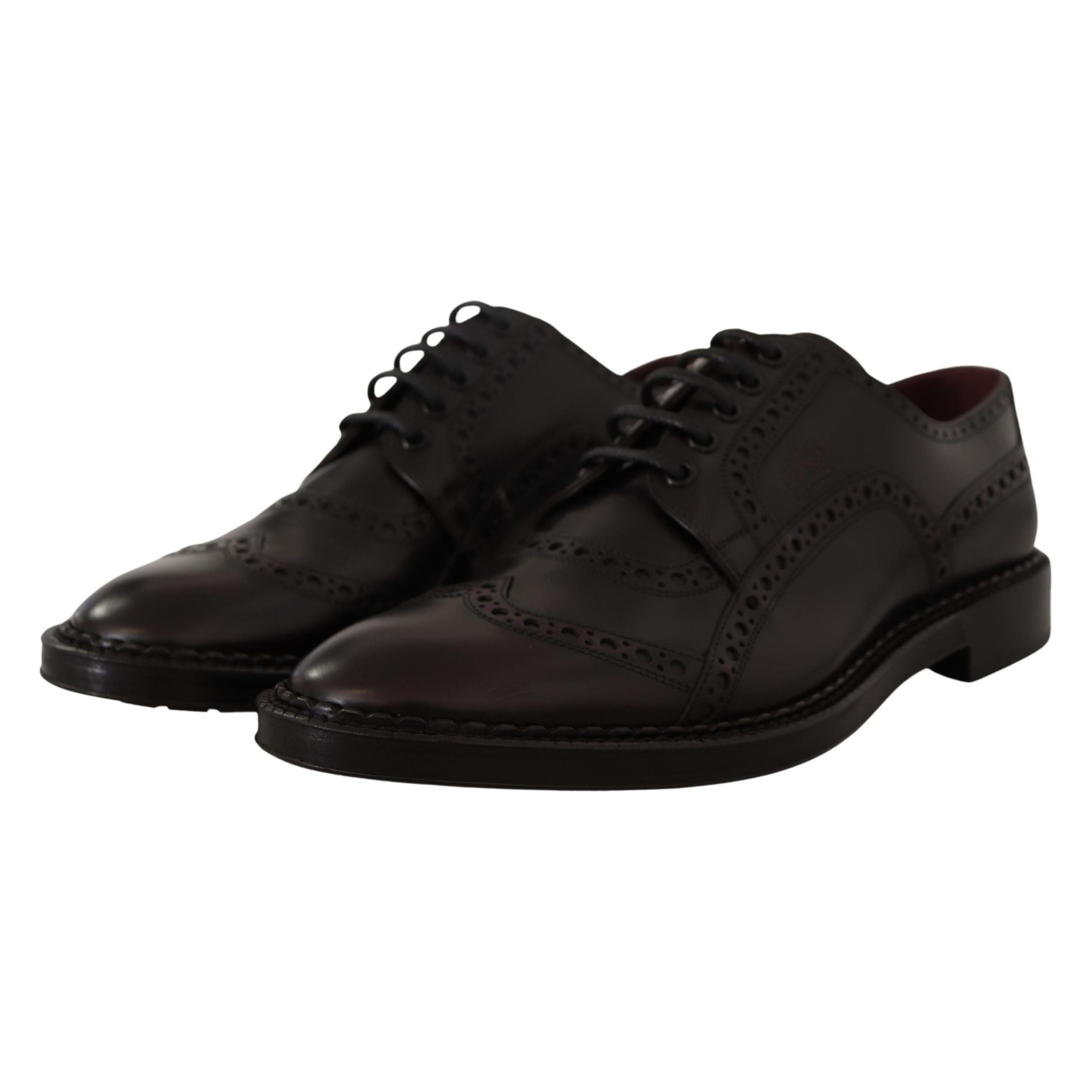 Dolce & Gabbana Elegant Purple Leather Derby Formal Shoes
