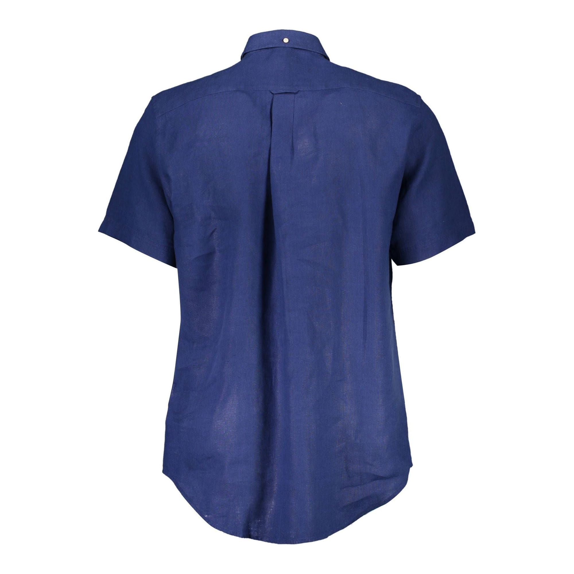 Gant Blue Linen Button-Down Shirt for Sophisticated Style