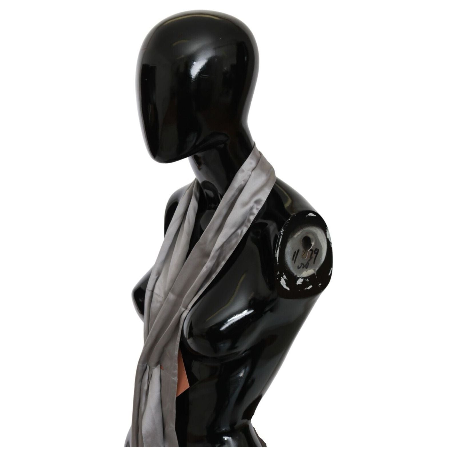 Ermanno Scervino Sleek Silver Silk Neck Scarf