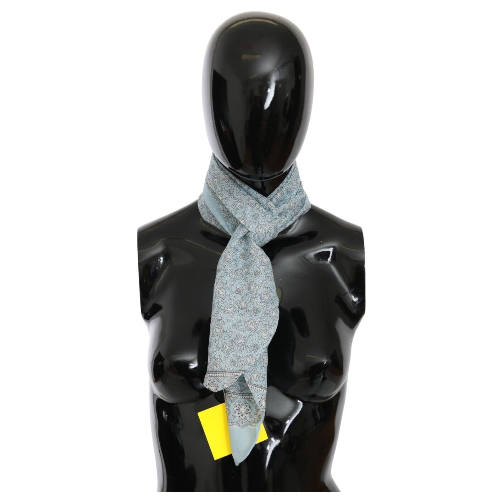 Ermanno Scervino Light Blue Silk Bandana Wrap Shawl Scarf