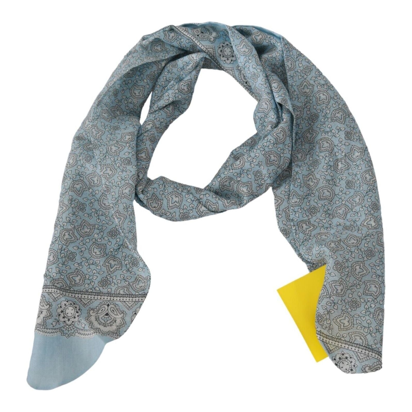 Ermanno Scervino Light Blue Silk Bandana Wrap Shawl Scarf