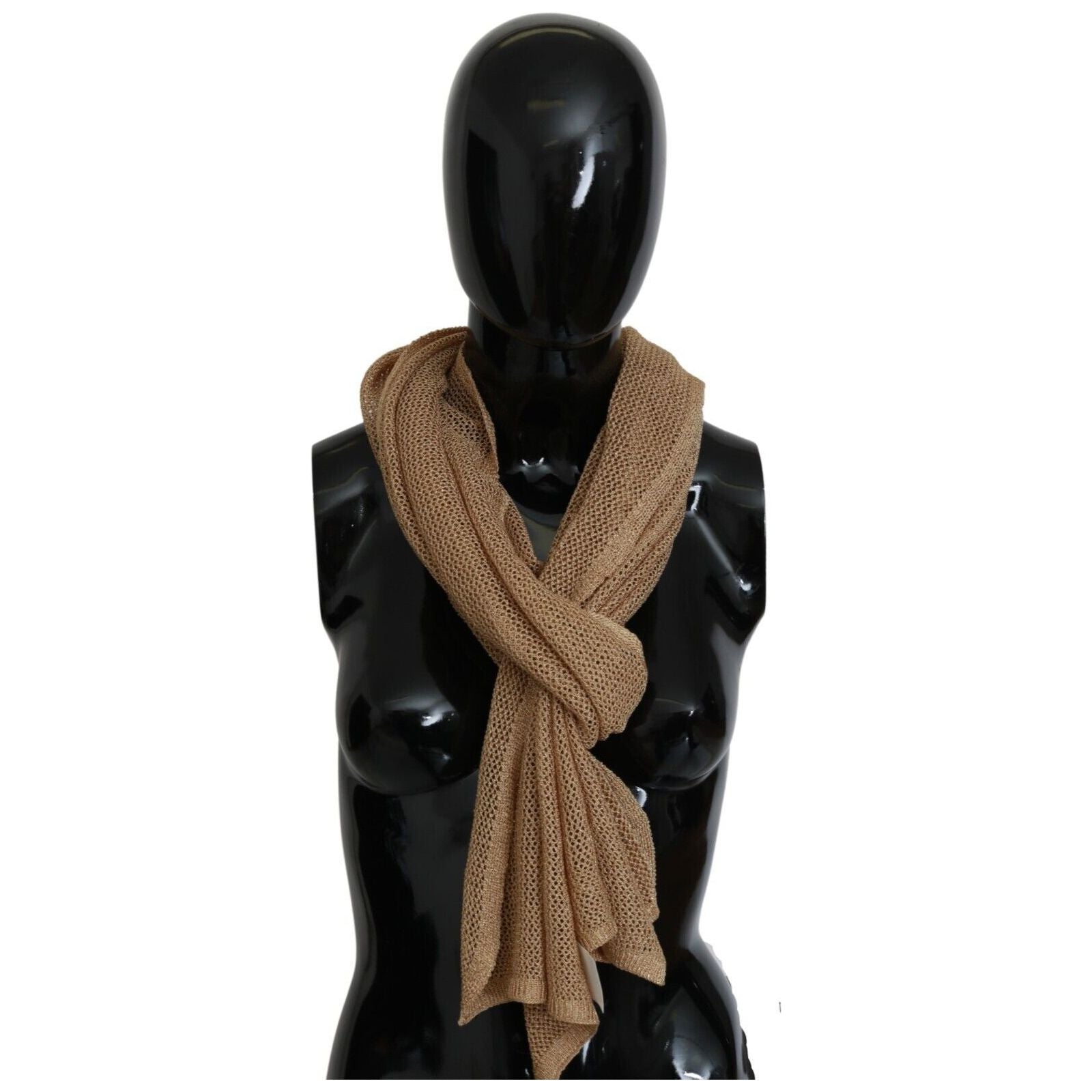 GF Ferre Brown Cashmere Neck Wrap Shawl Scarf for Sophistication