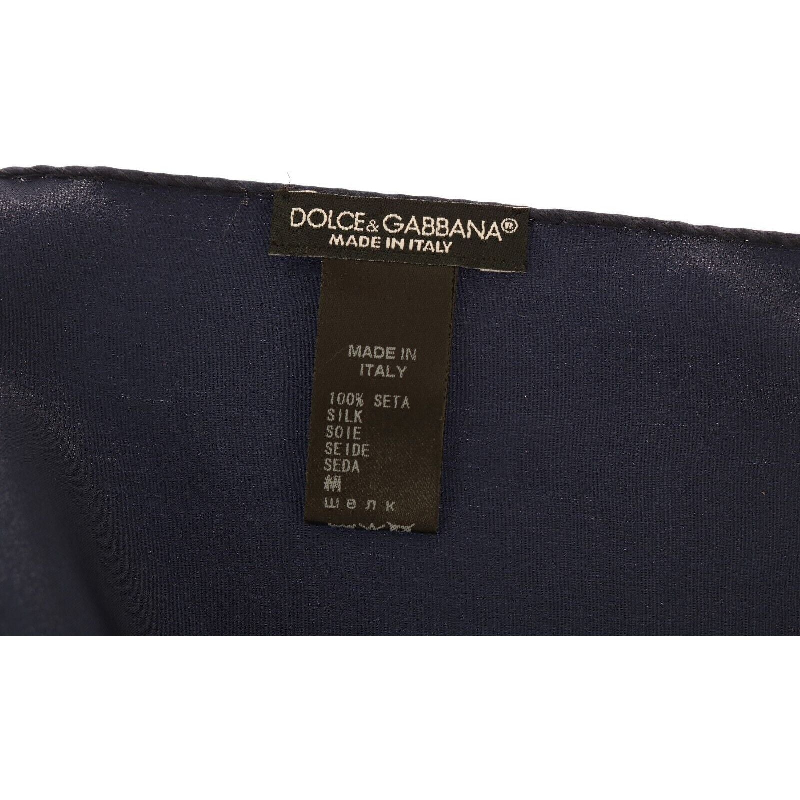 Dolce & Gabbana Lustrous Blue Silk Pocket Square