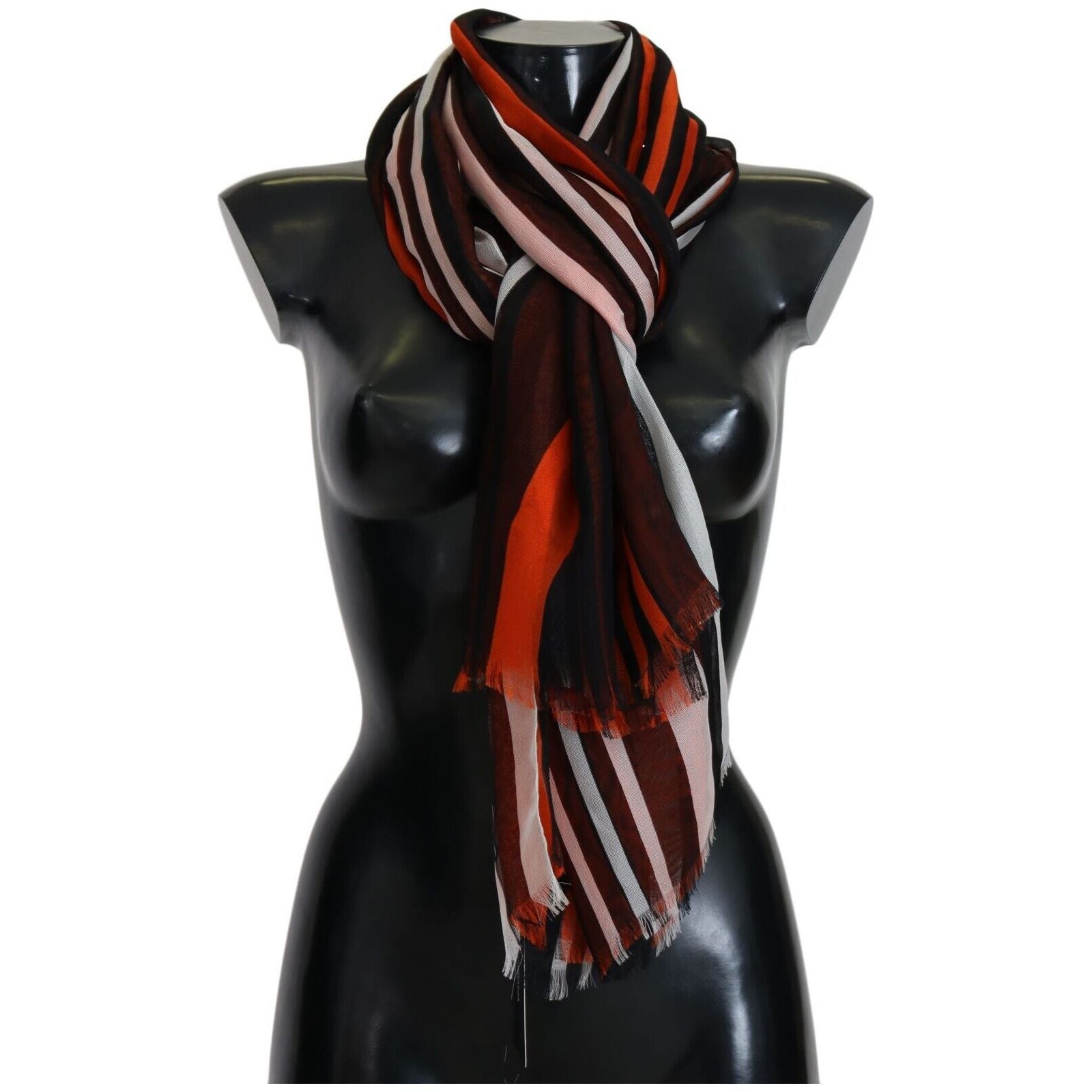 Dolce & Gabbana Multicolor Silk Fringed Scarf