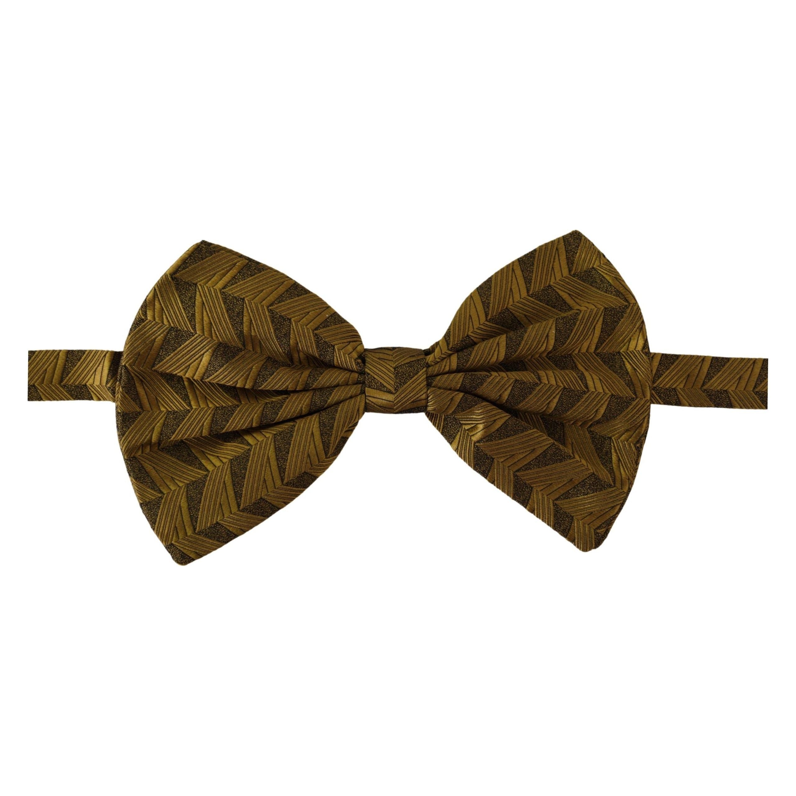 Dolce & Gabbana Gold Silk Bow Tie for Timeless Style