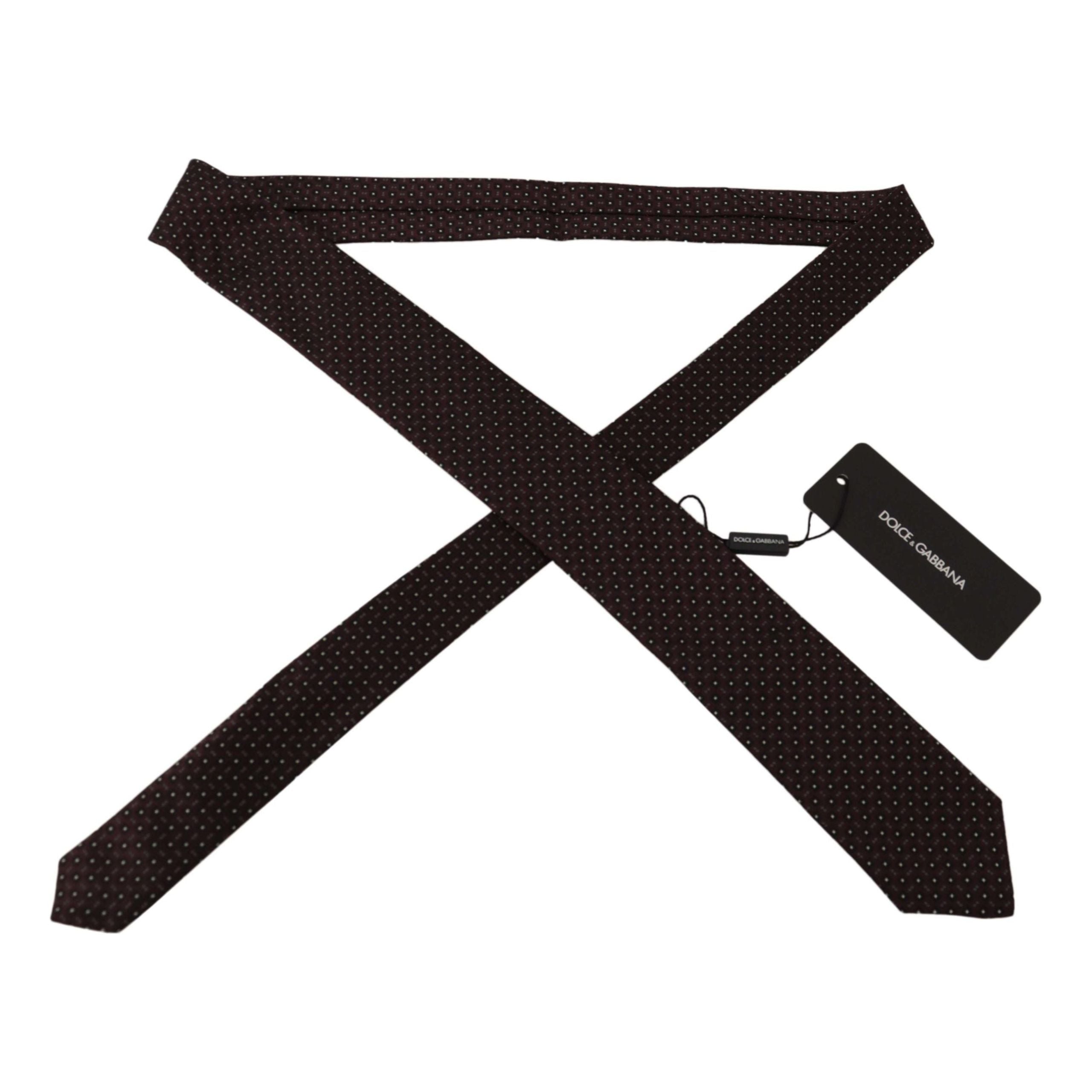 Dolce & Gabbana Black Silk Geometric Bow Tie Accessory