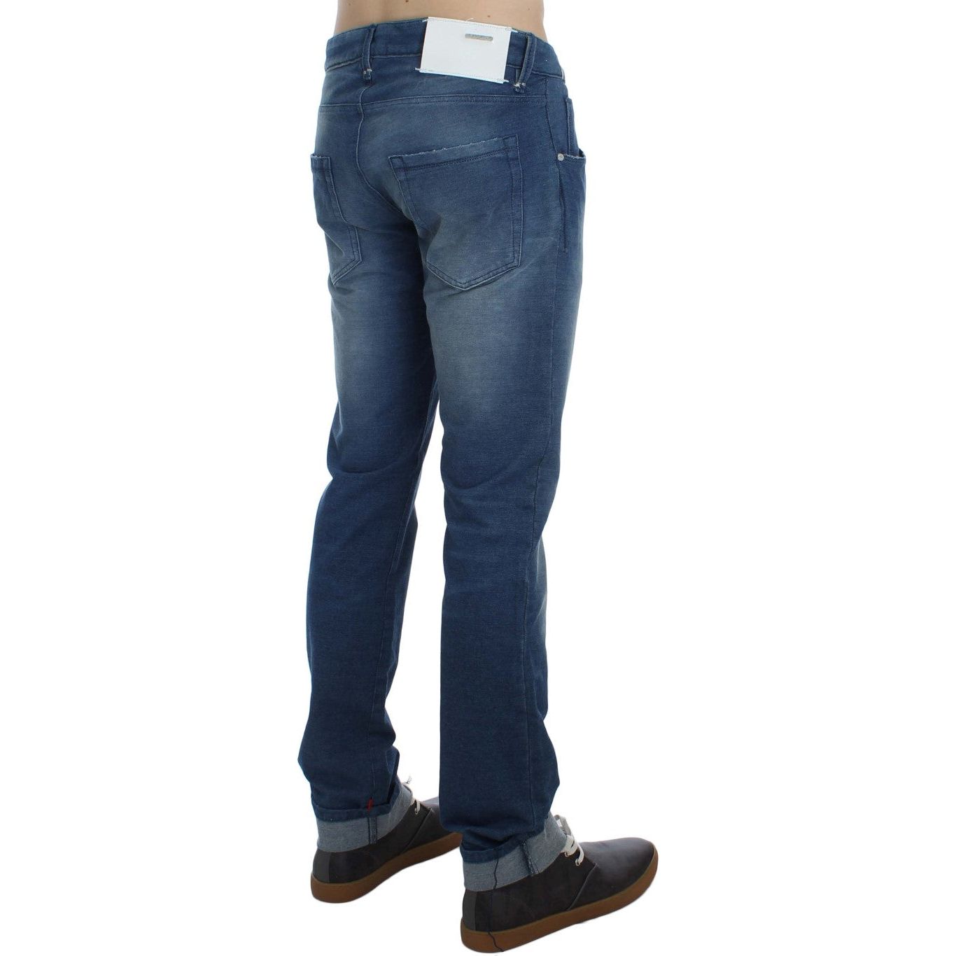 Acht Blue Wash Italian Denim Slim Fit Jeans for Elevated Style