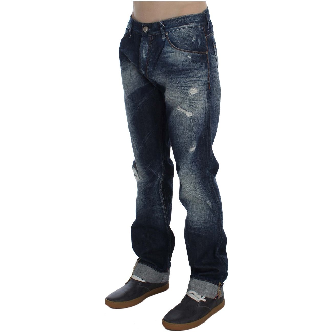 Acht Blue Cotton Regular Fit Jeans for Effortless Elegance