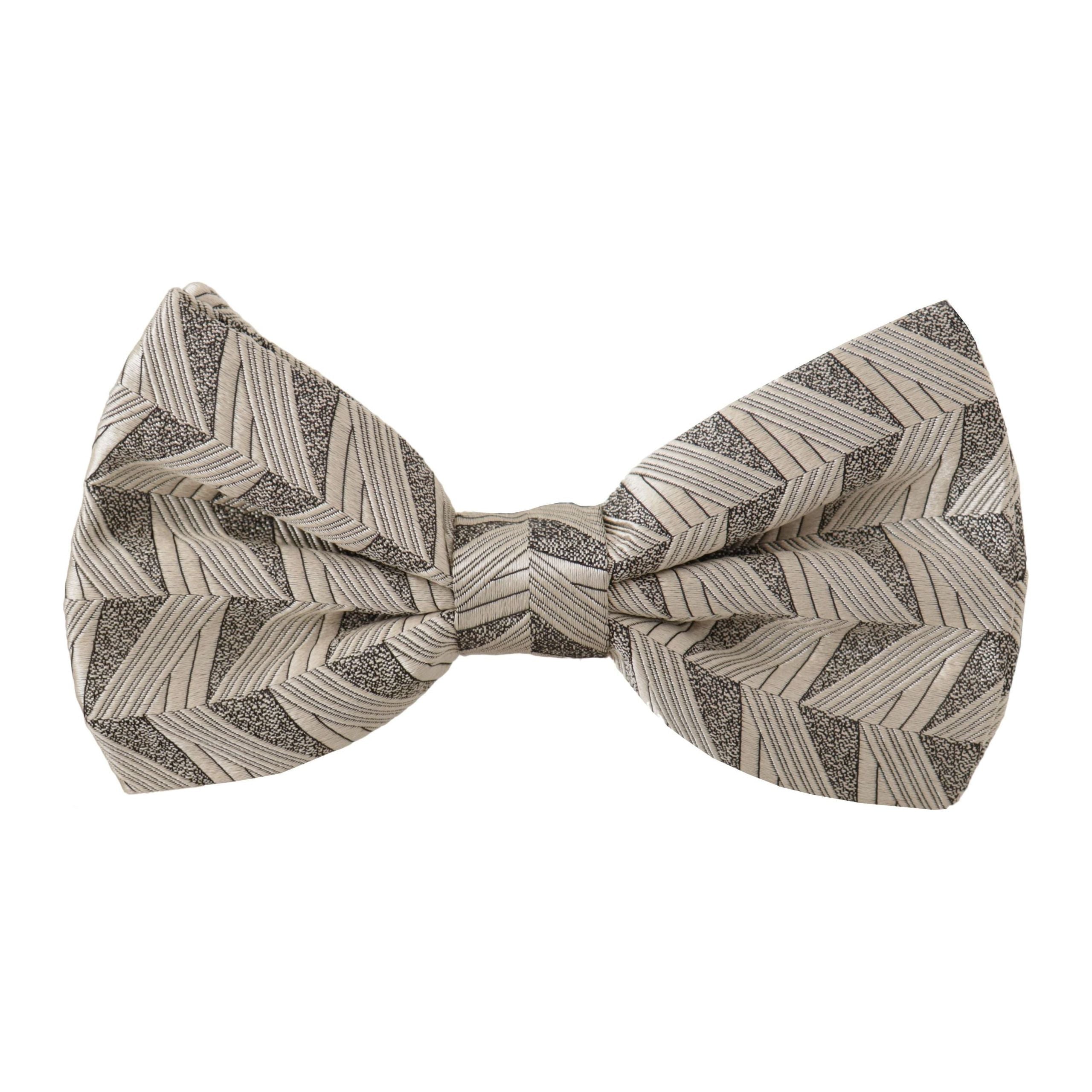 Dolce & Gabbana Grey Silk Bow Tie Accessory