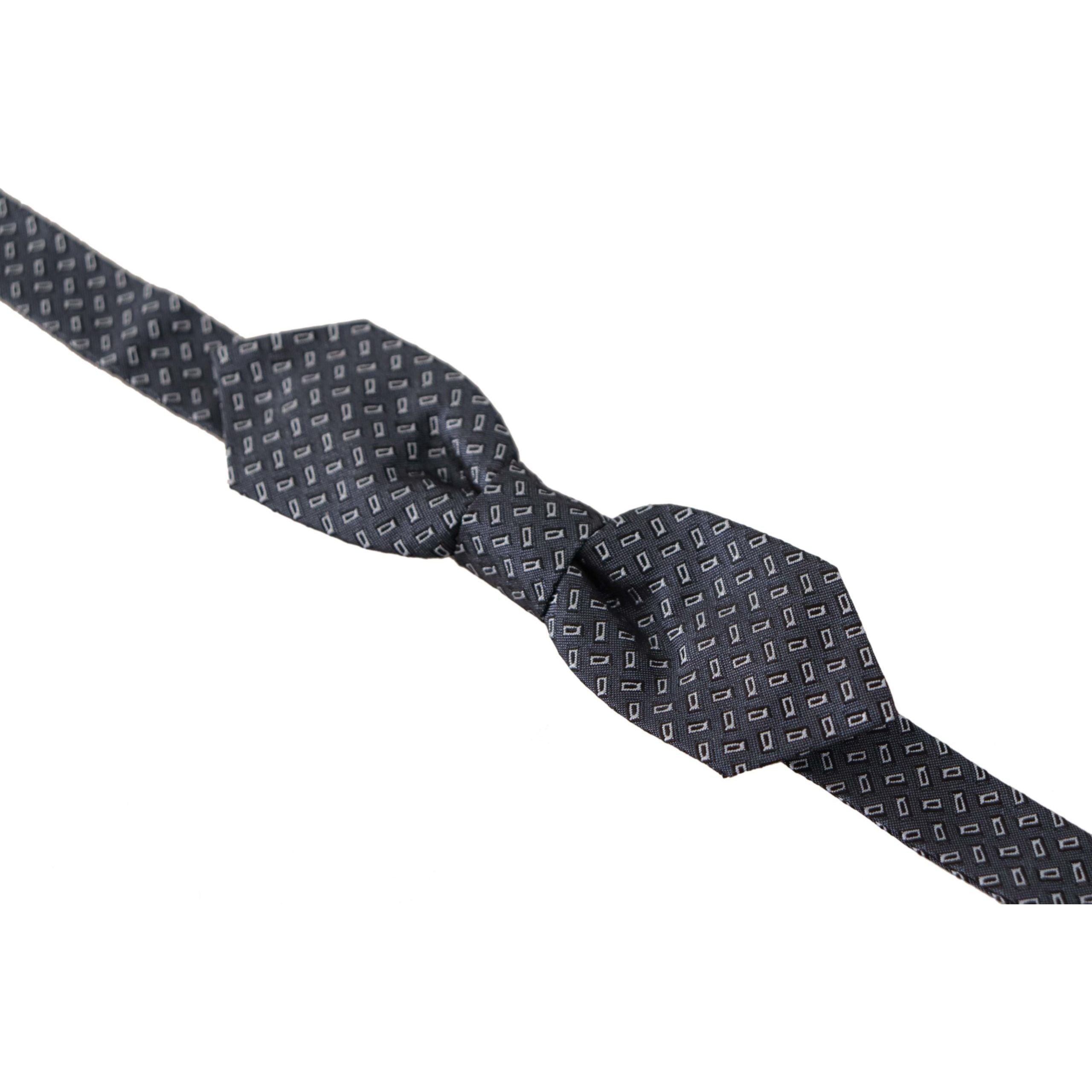 Dolce & Gabbana Blue Silk Bow Tie Accessory