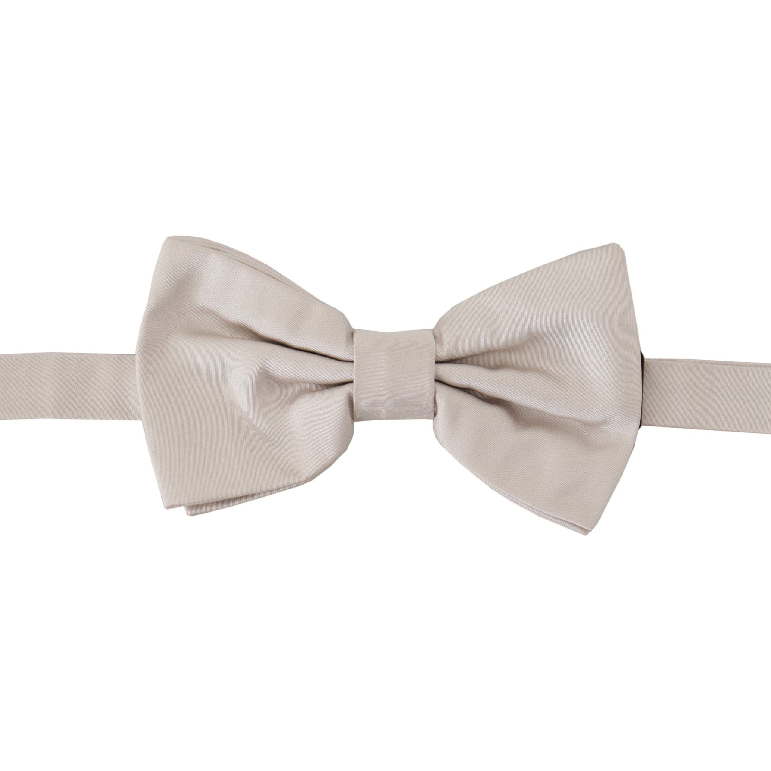 Dolce & Gabbana Gray Exquisite Silk Bow Tie Accessory