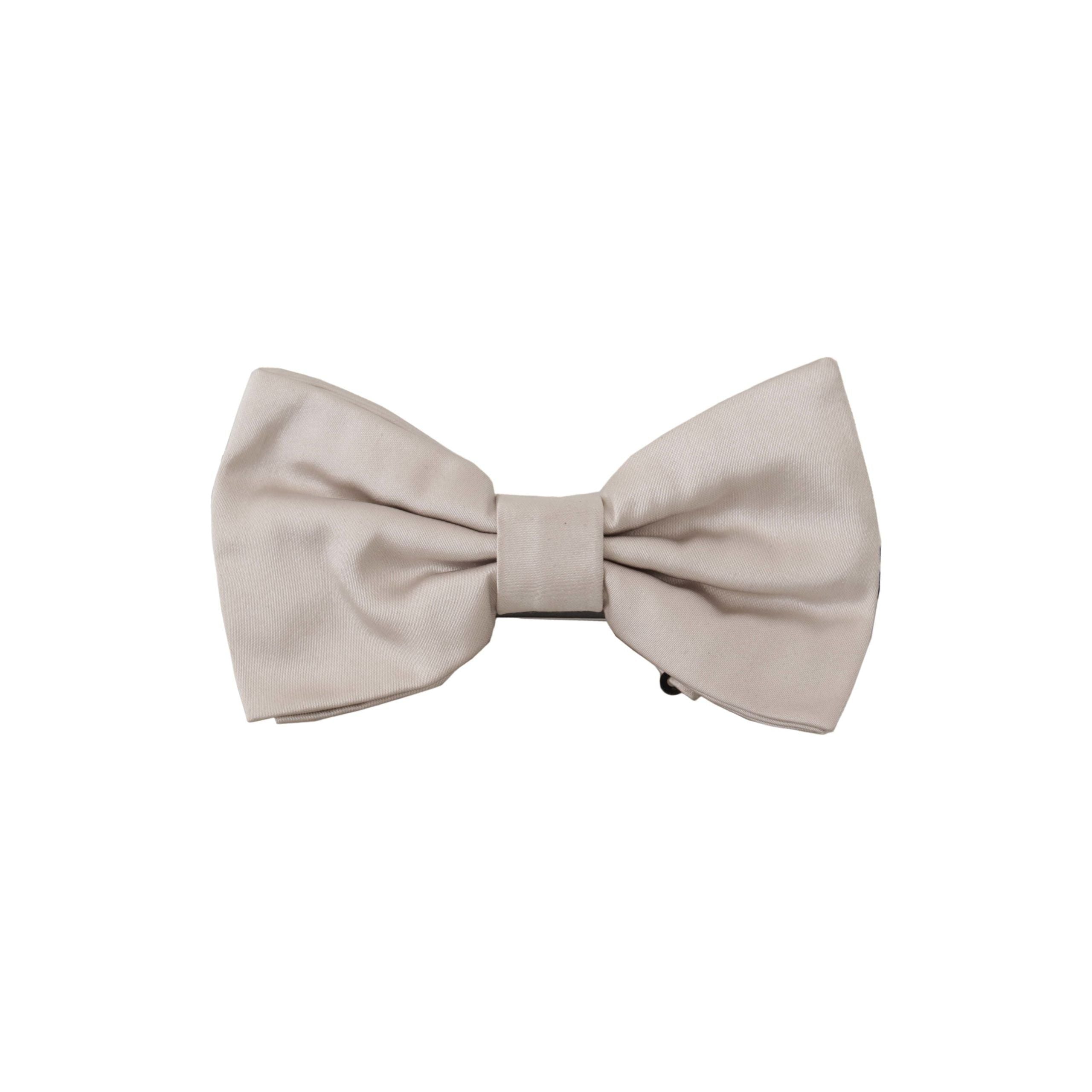 Dolce & Gabbana Gray Exquisite Silk Bow Tie Accessory