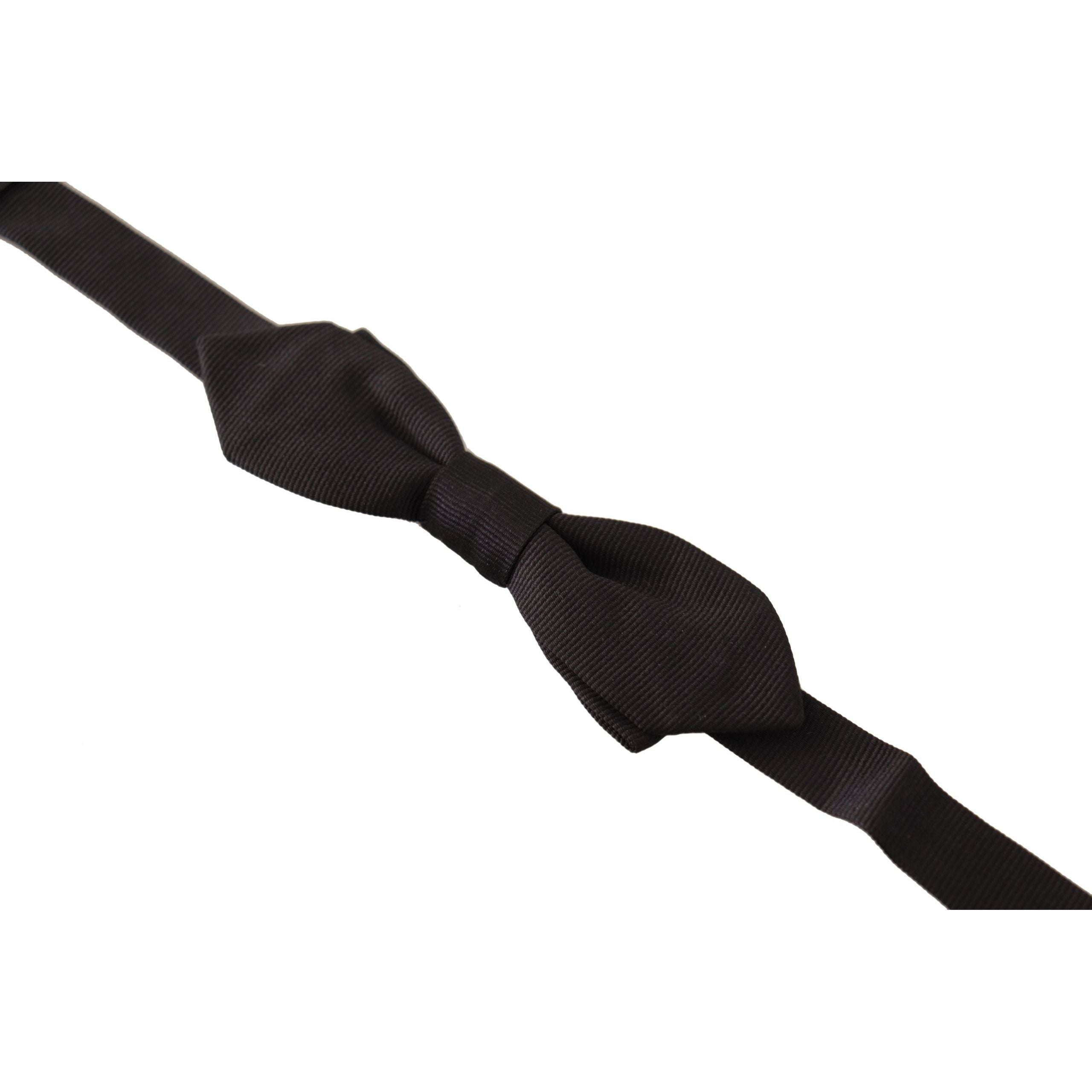 Dolce & Gabbana Black Silk Bow Tie Accessory