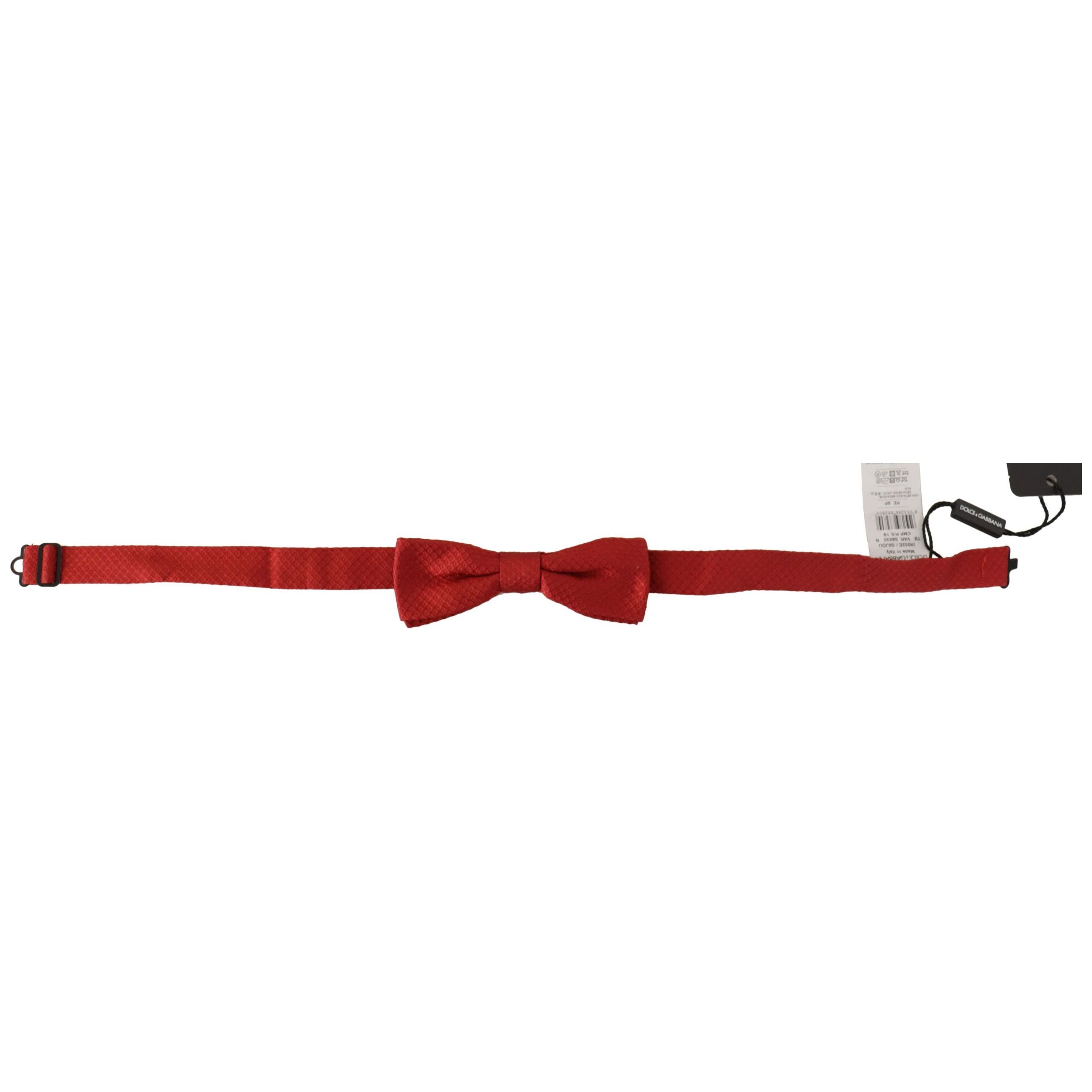 Dolce & Gabbana Red Silk Bow Tie for Timeless Style