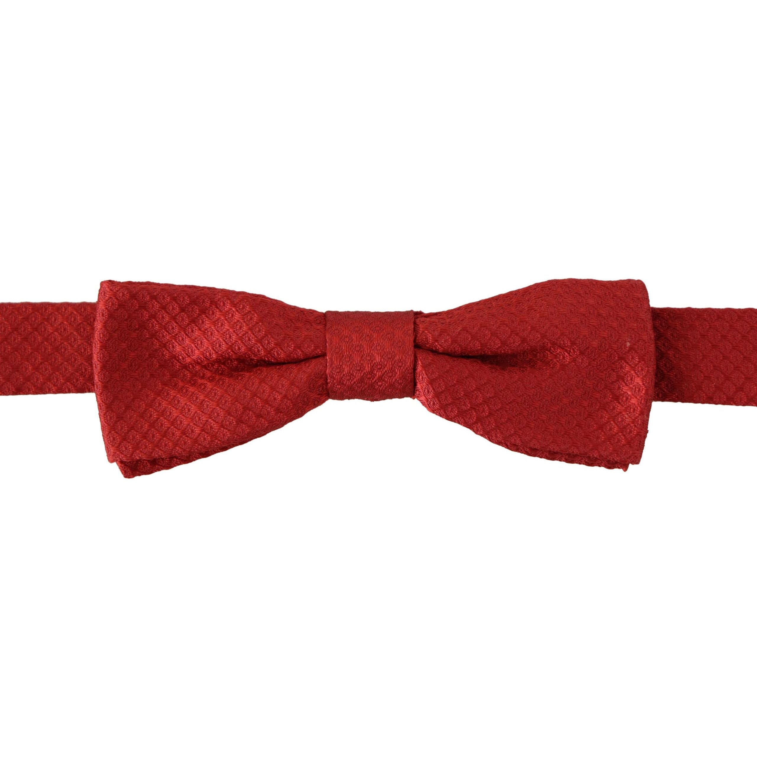 Dolce & Gabbana Red Silk Bow Tie for Timeless Style