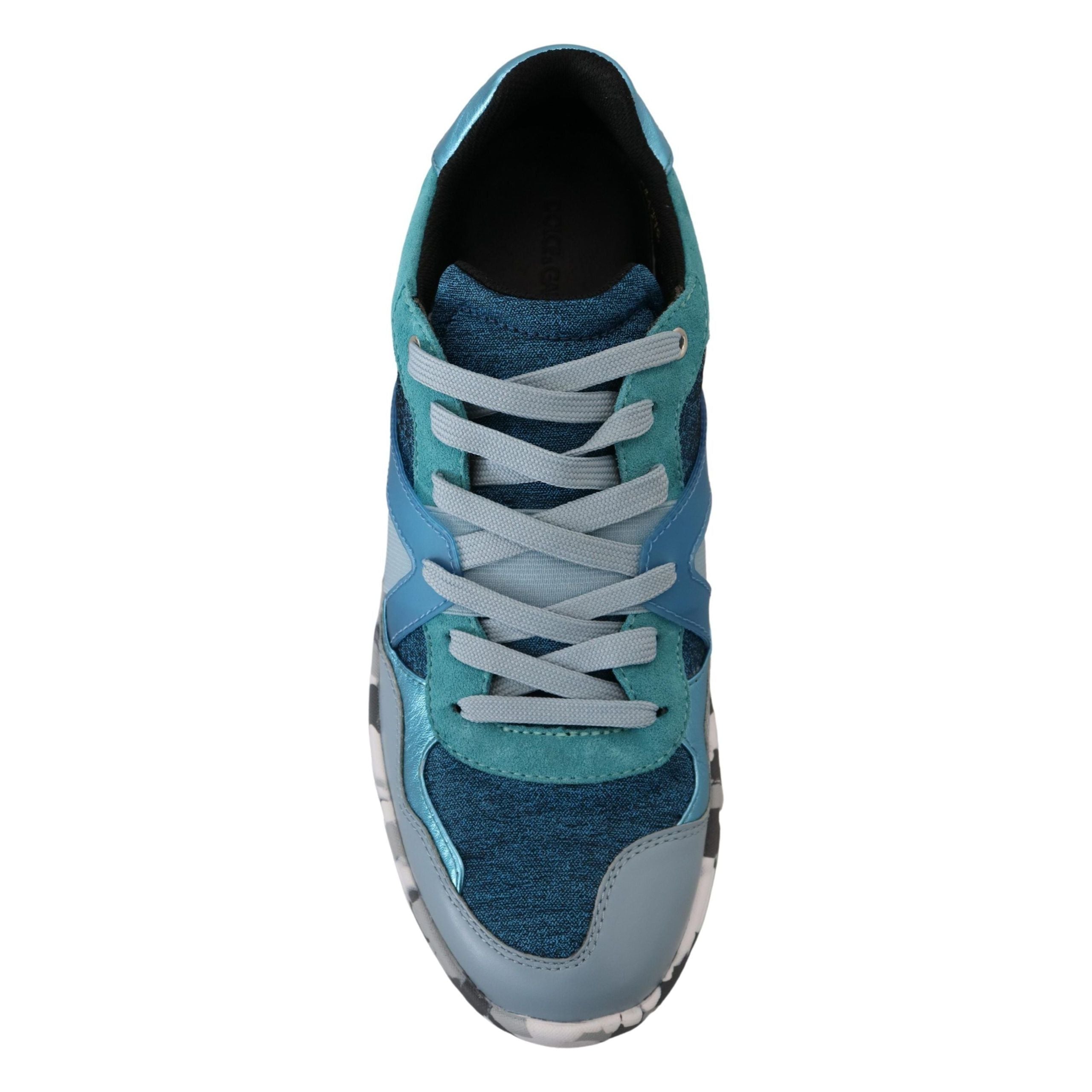 Dolce & Gabbana Blue Calfskin Low Top Sneakers
