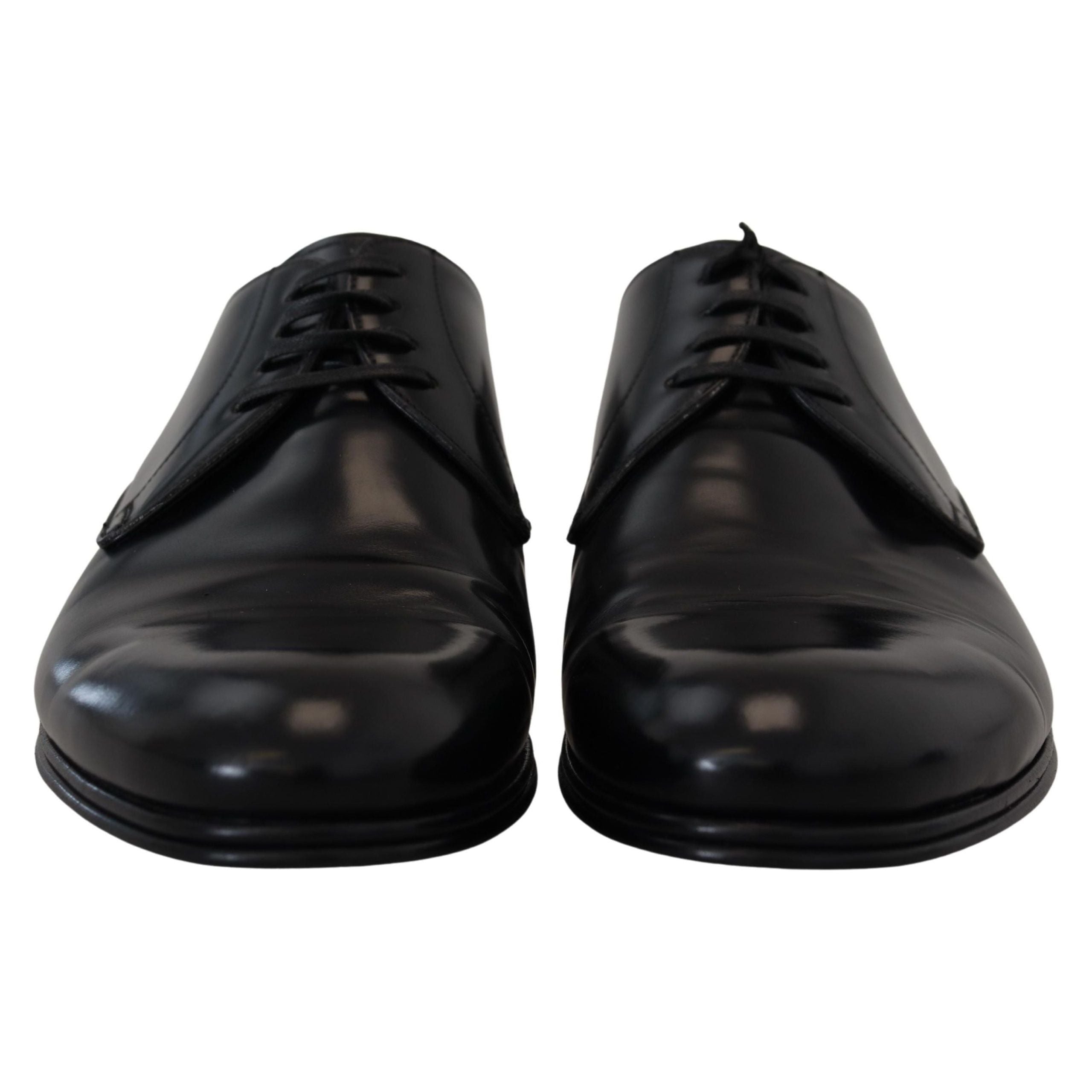Dolce & Gabbana Black Leather Derby Shoes for Sophisticated Style