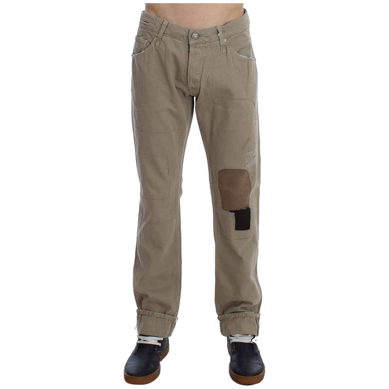 Acht Beige Cotton Jeans for Elevated Style and Comfort